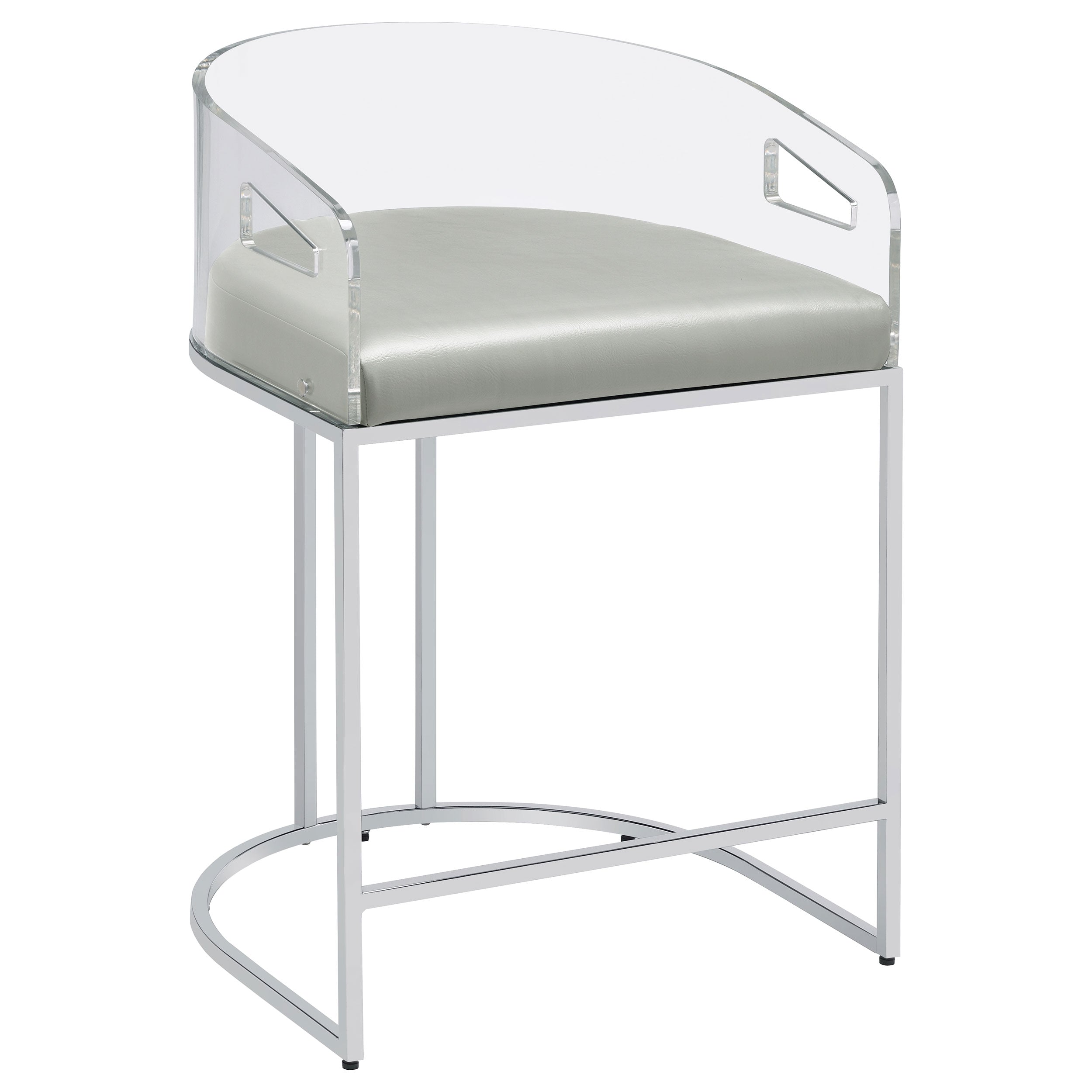 Thermosolis Clear Acrylic Bar Chair Chrome (Set of 2)