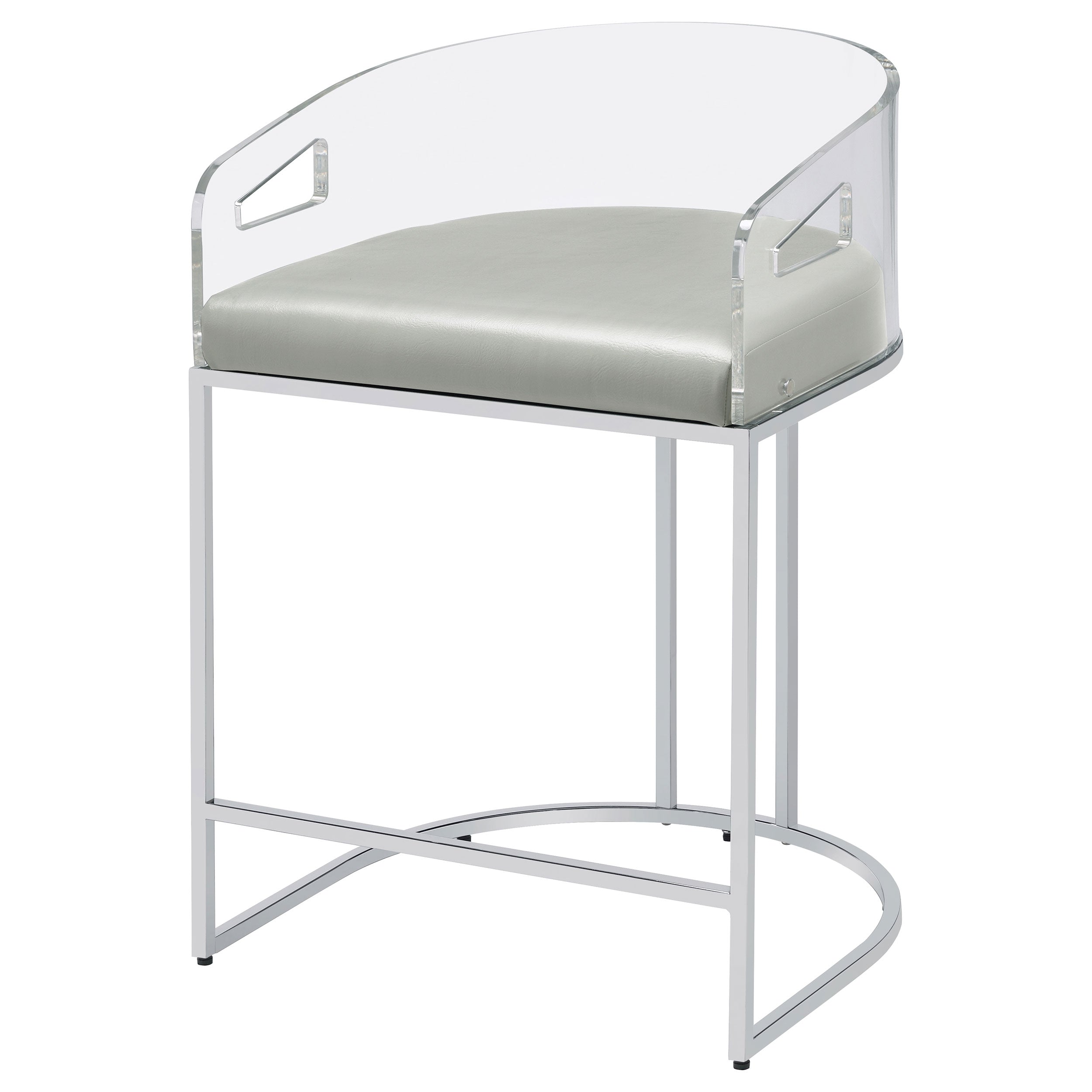 Thermosolis Clear Acrylic Bar Chair Chrome (Set of 2)