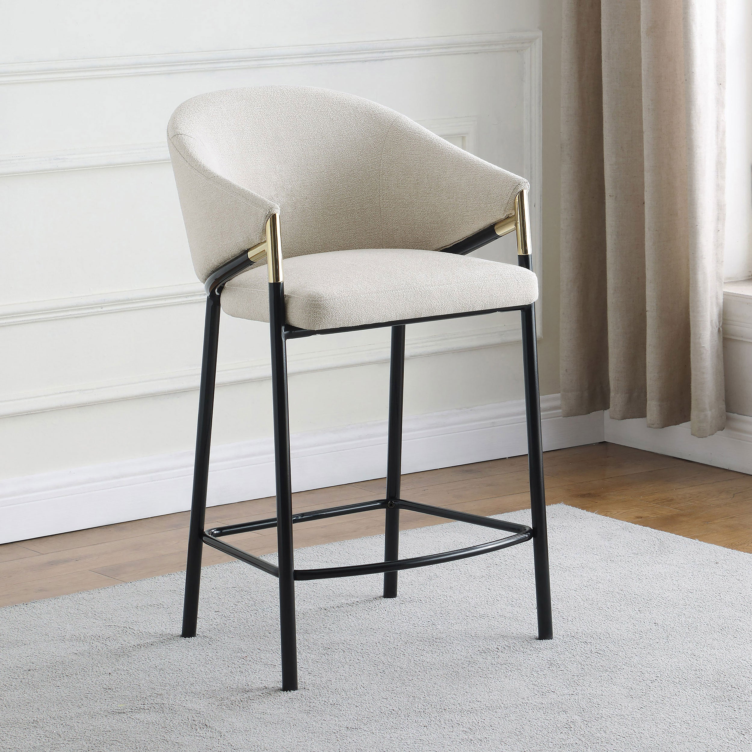 Chadwick Fabric Upholstered Bar Chair Beige (Set of 2)