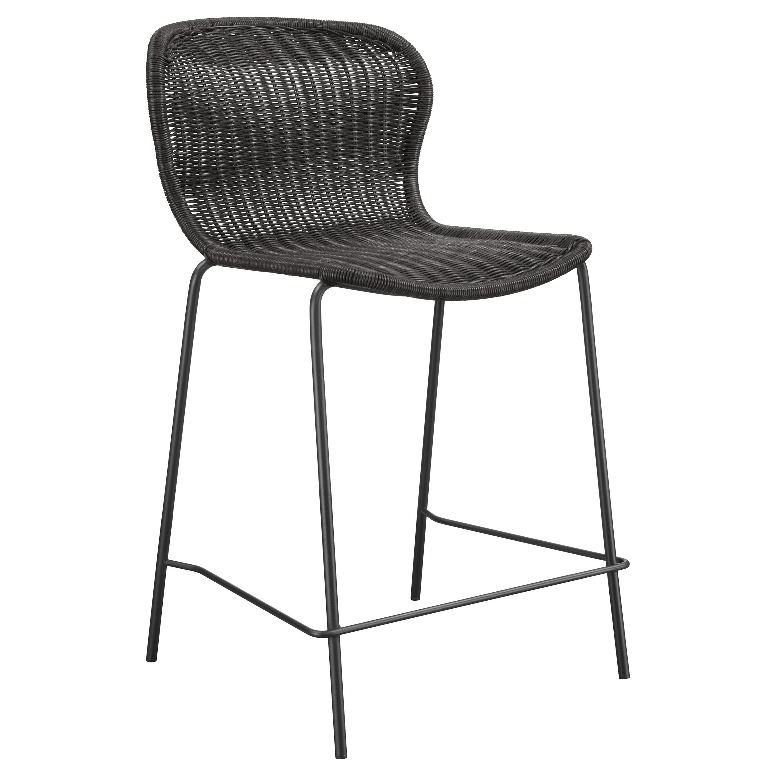 Mckinley Faux Rattan Metal Bar Chair Brown (Set of 2)