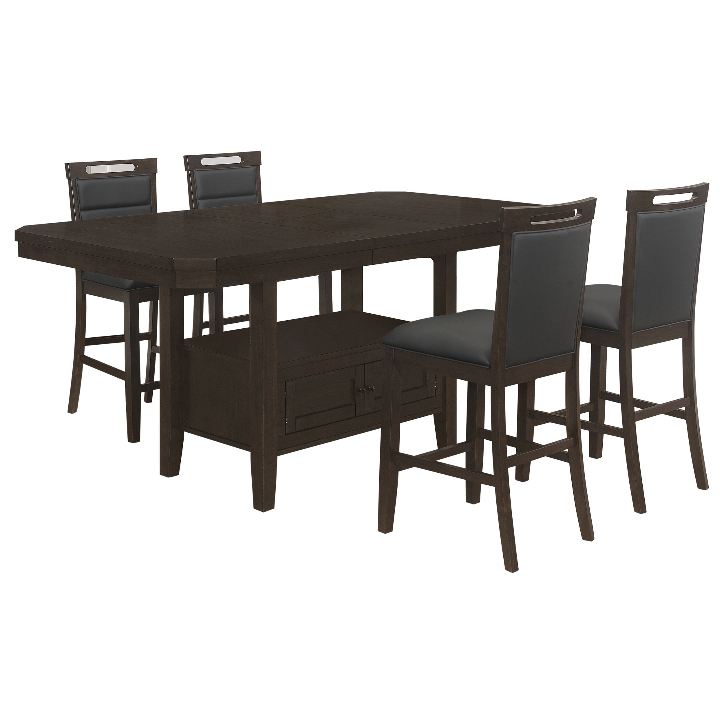 Prentiss  Butterfly Leaf Dining Table Set Cappuccino