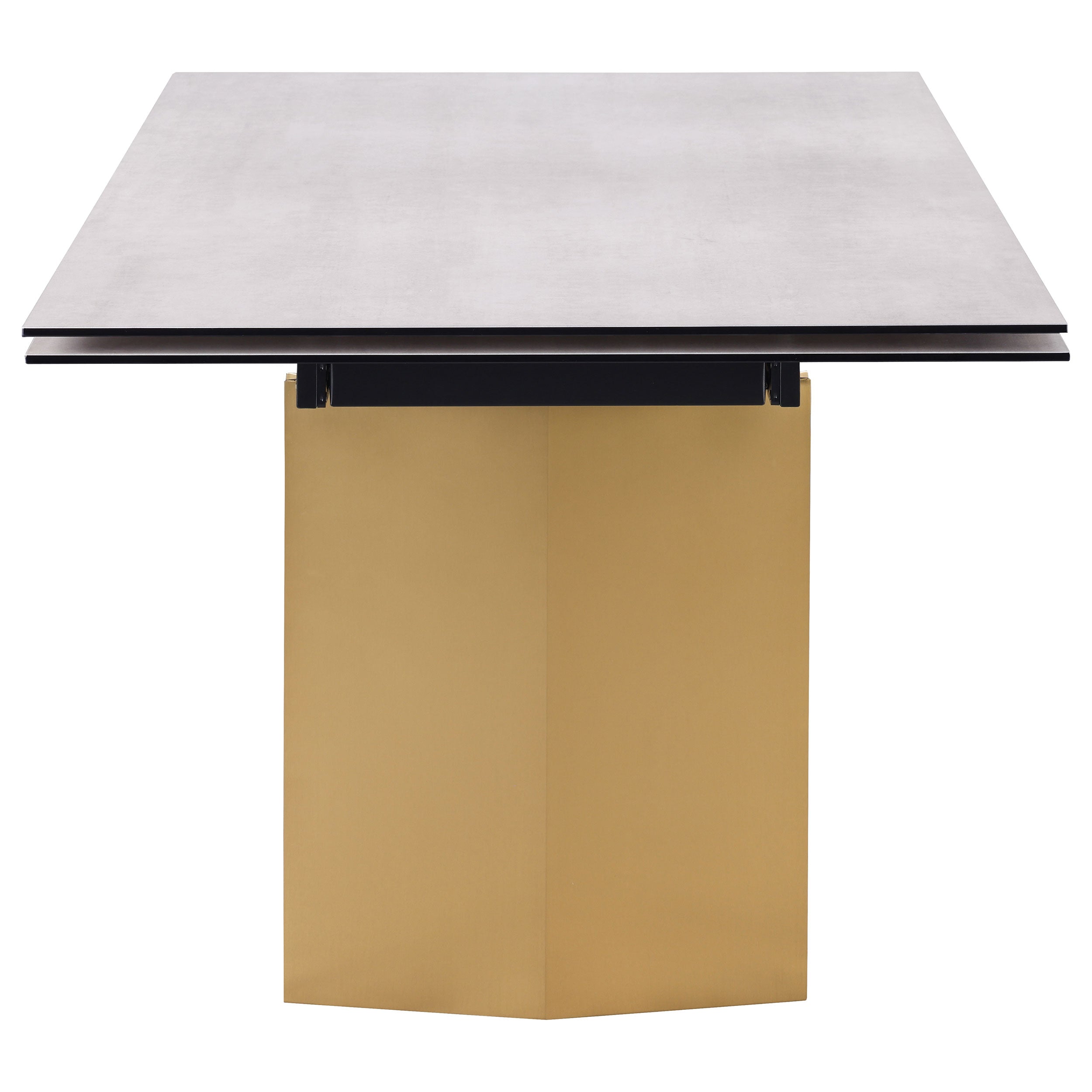 Vesa 97-inch Glass Top Extension Dining Table Beige