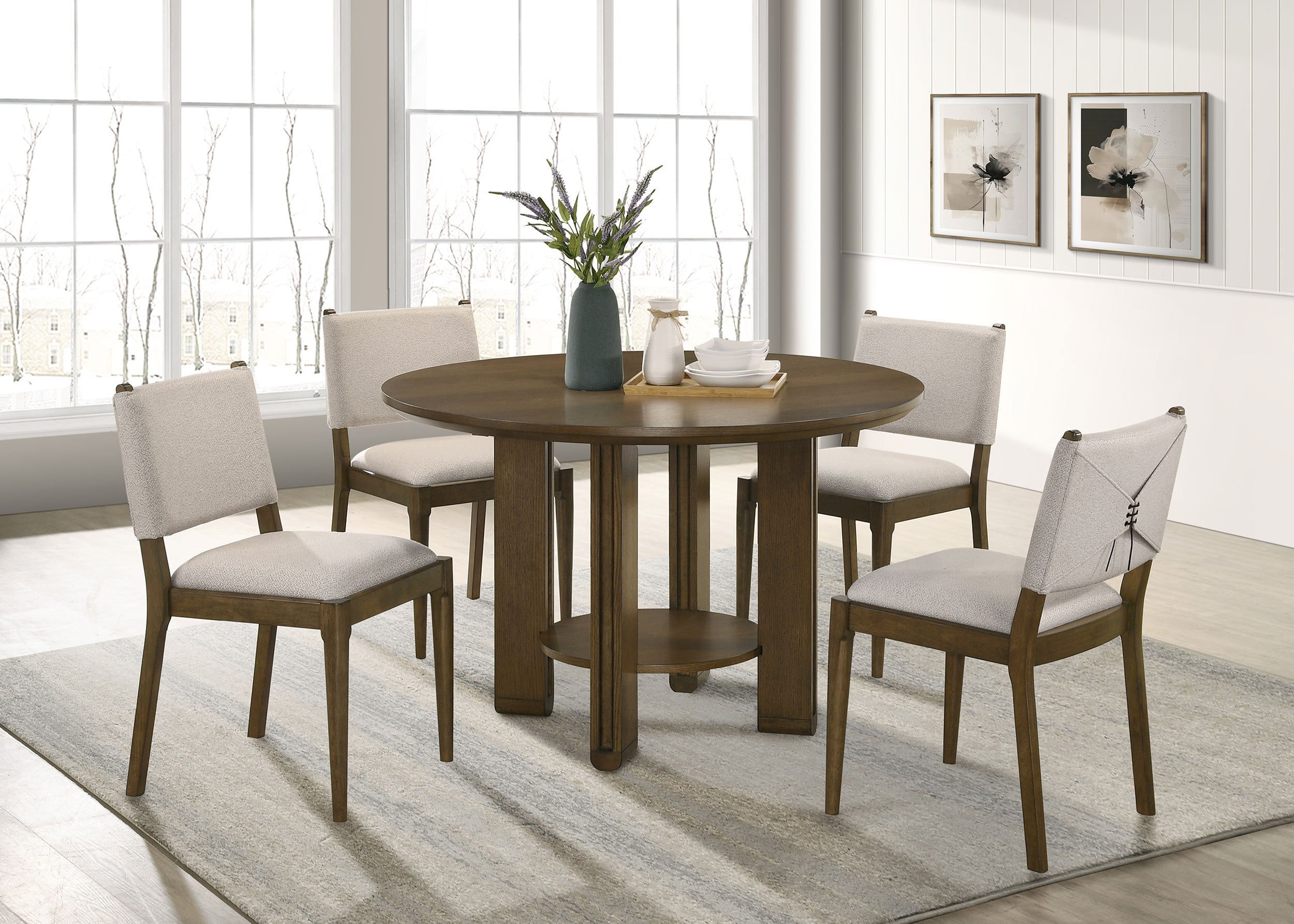 Ottowa Round Counter/Standard Height Dining Room Set Brown