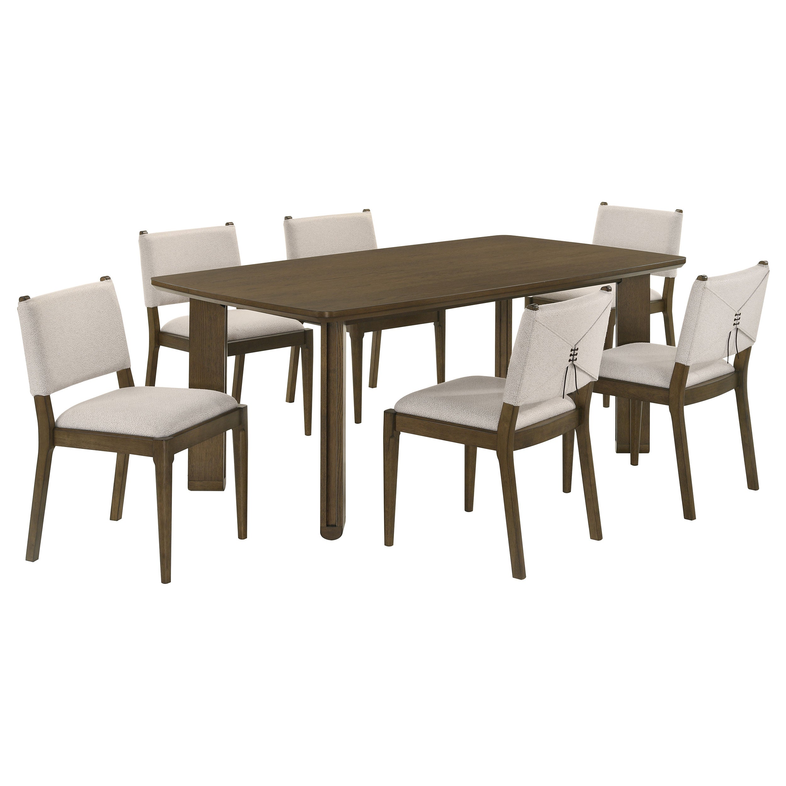 Ottowa Rectangular Wood Dining Room Table Set Brown