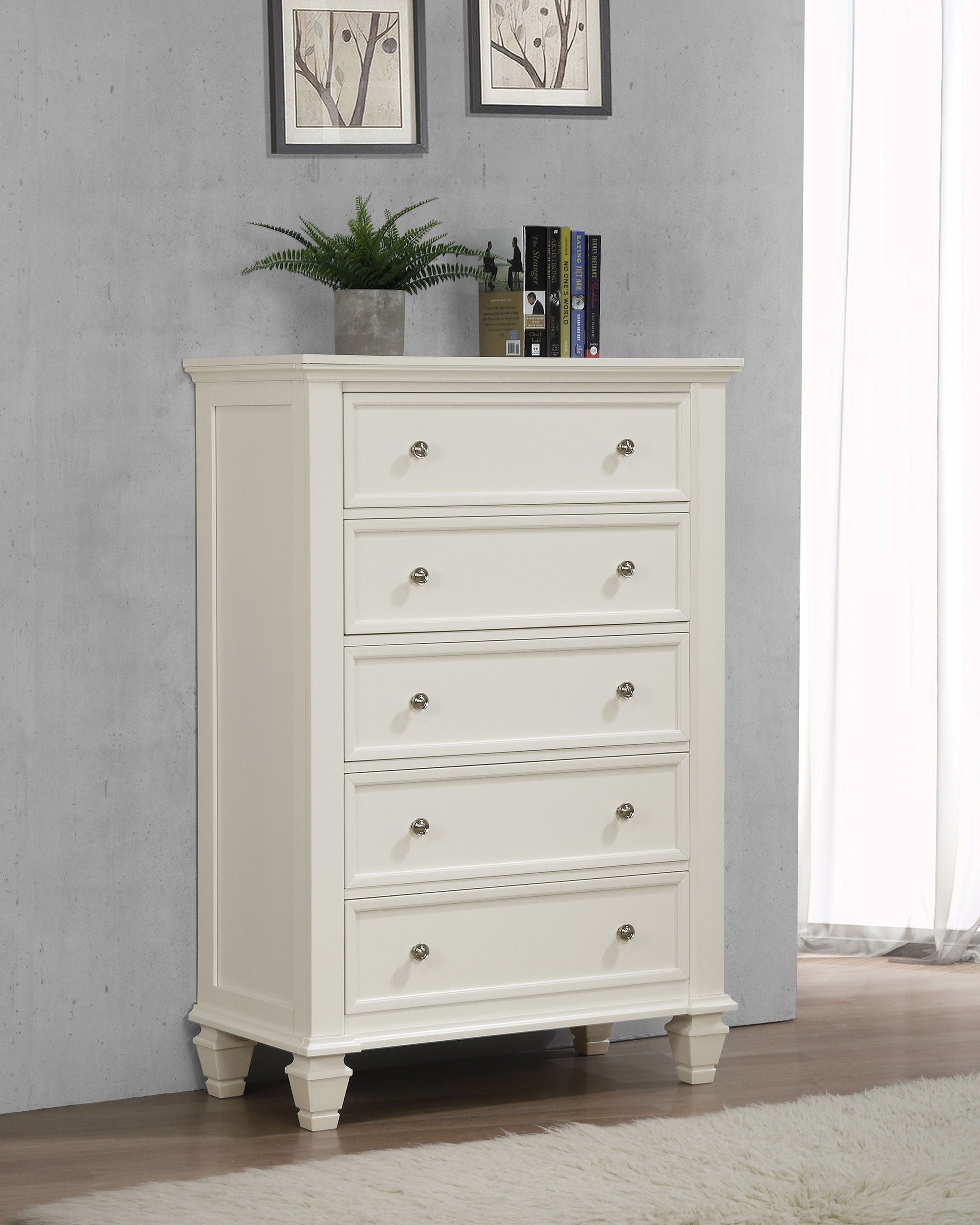 Sandy Beach 5-drawer Bedroom Chest Black
