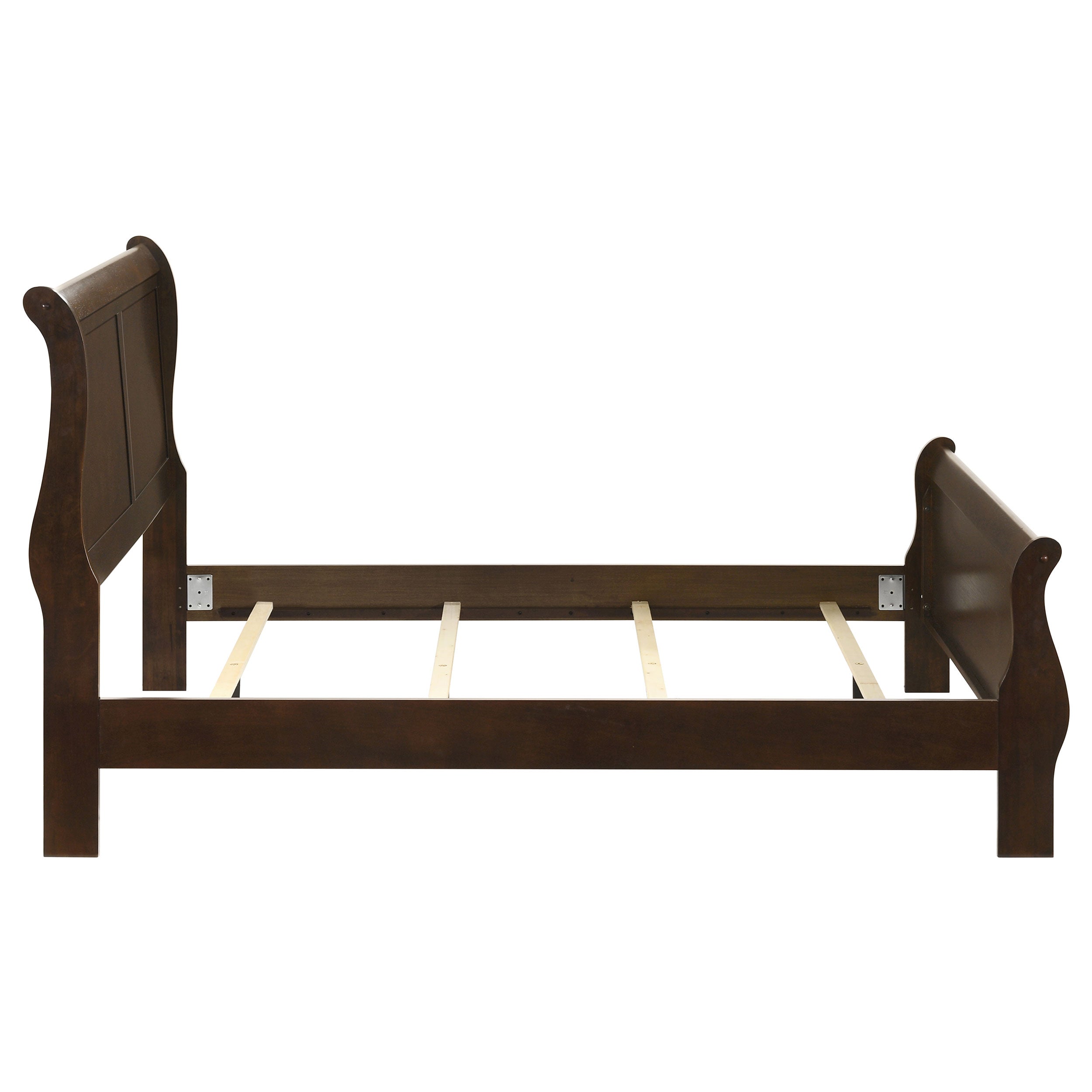 Louis Philippe 47-inch Sleigh Panel Bed White