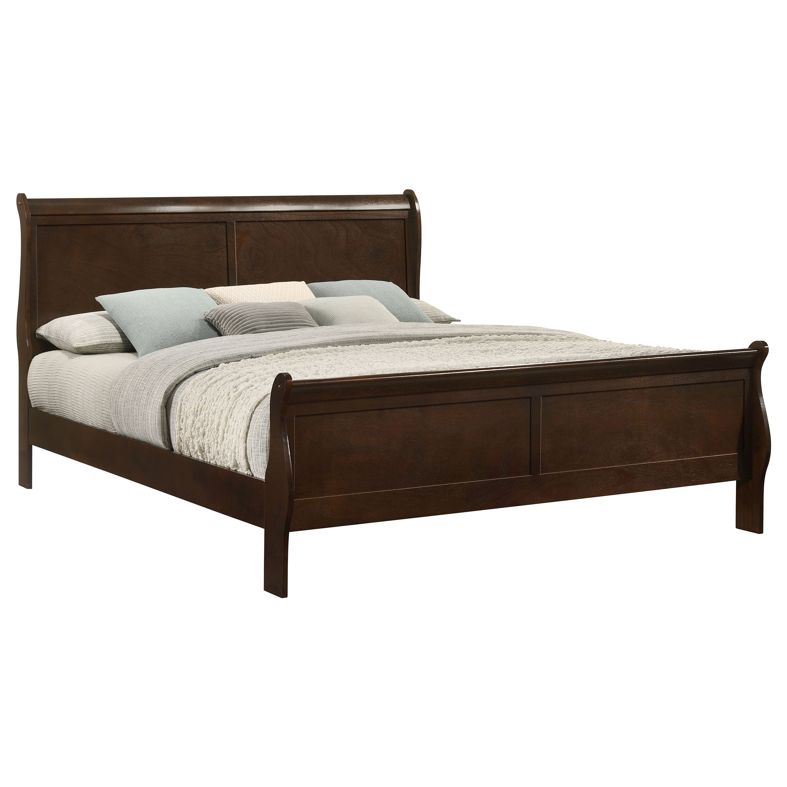 Louis Philippe 47-inch Sleigh Panel Bed White