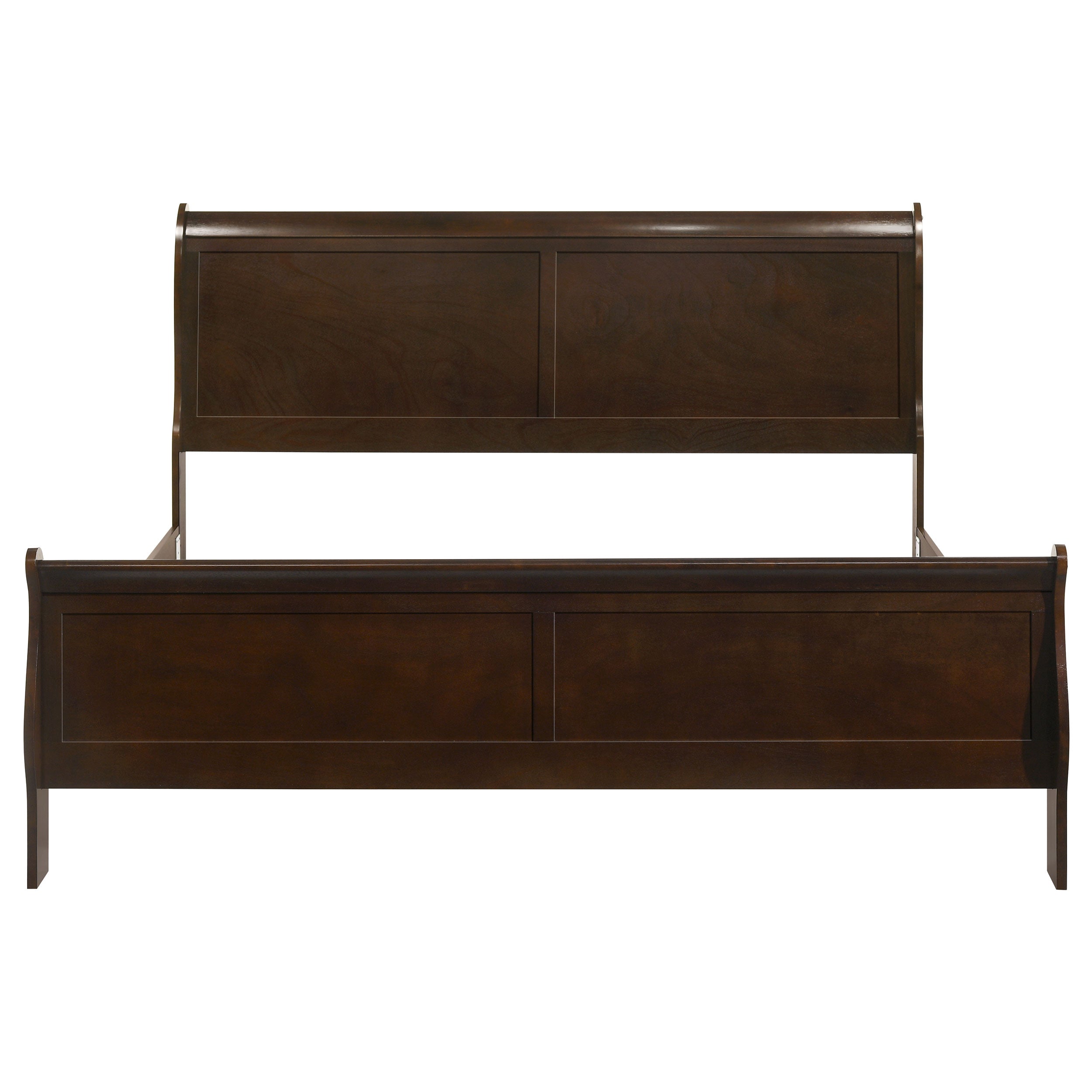 Louis Philippe 47-inch Sleigh Panel Bed White
