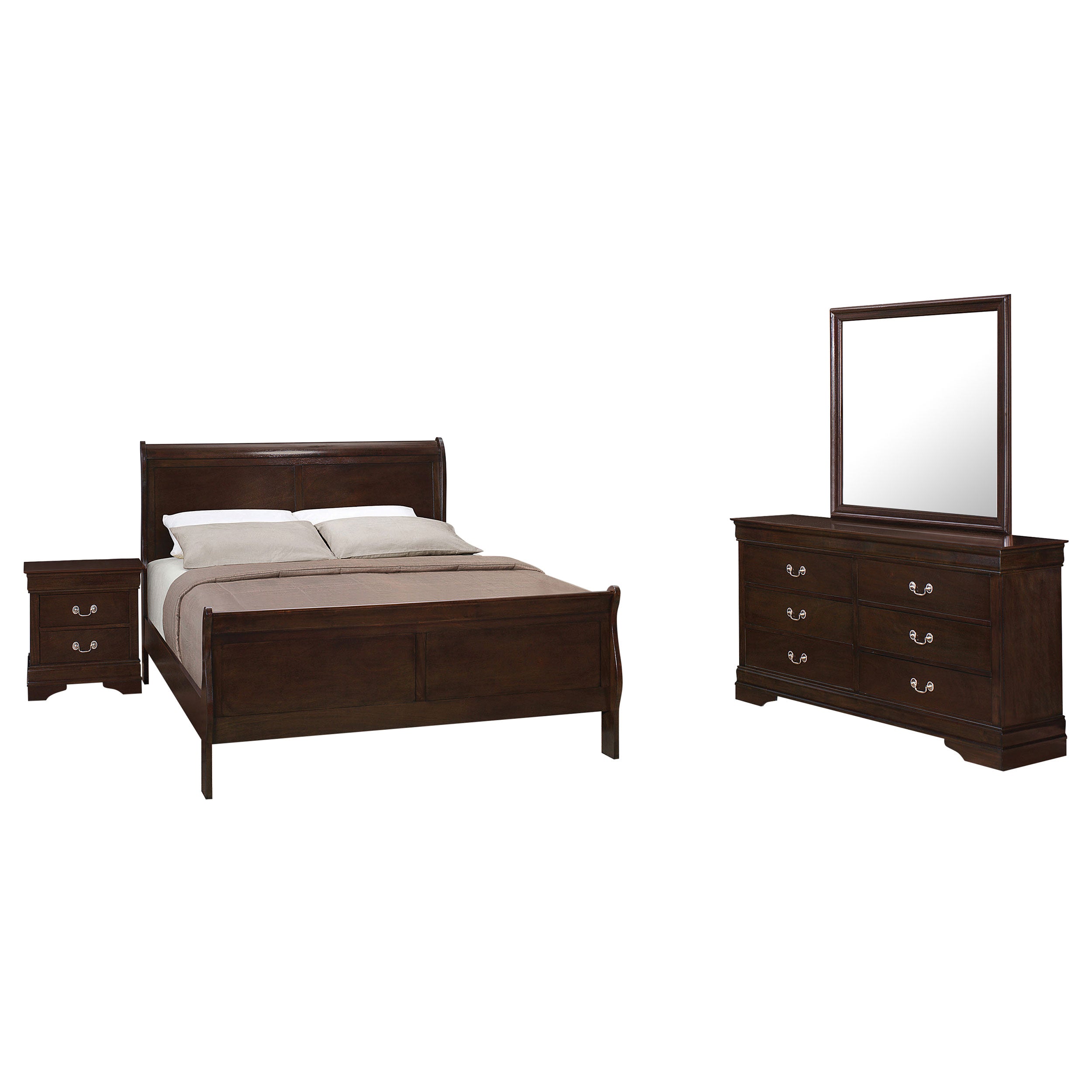 Louis Philippe Bedroom Set Cappuccino