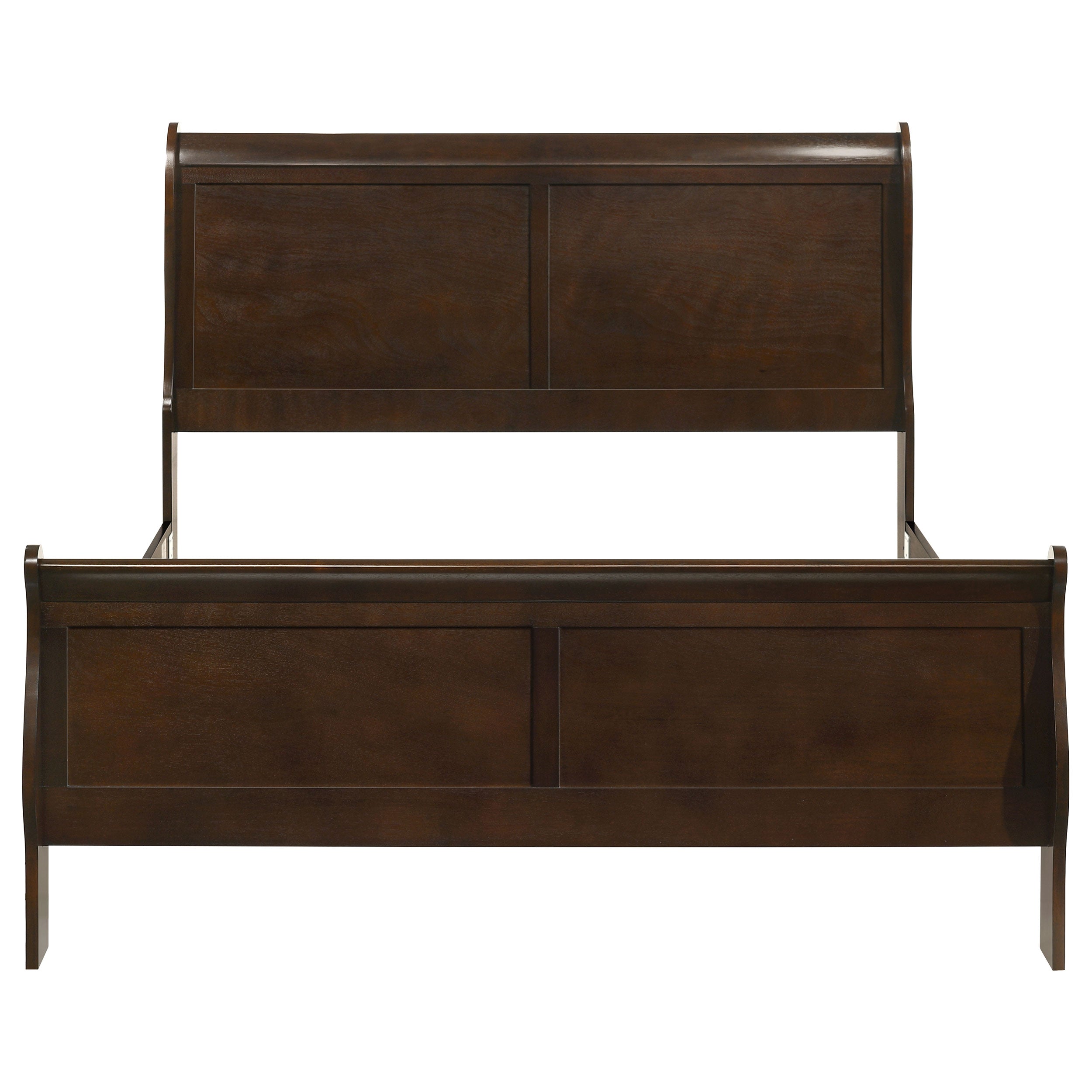 Louis Philippe 47-inch Sleigh Panel Bed White