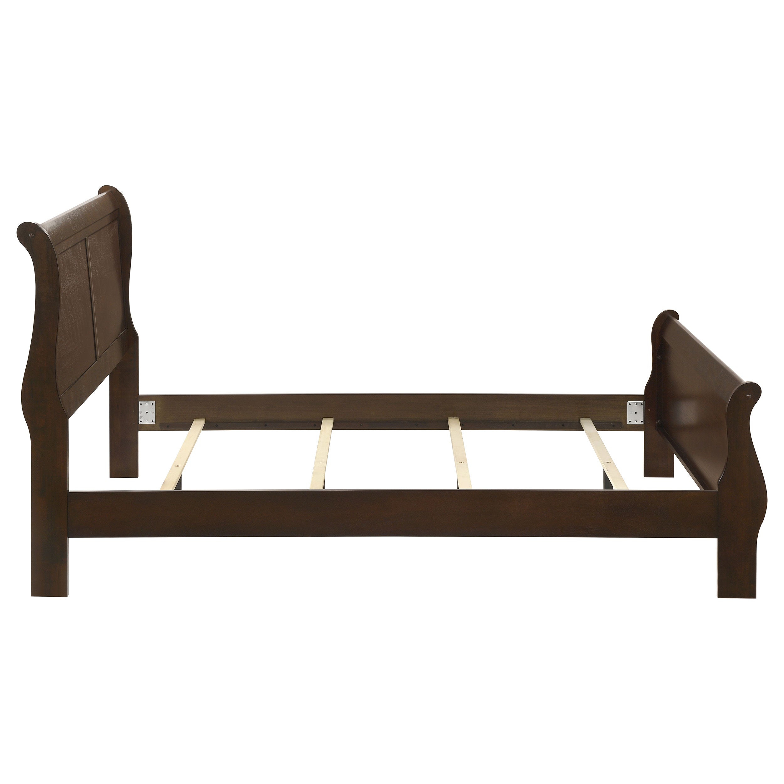 Louis Philippe 47-inch Sleigh Panel Bed White