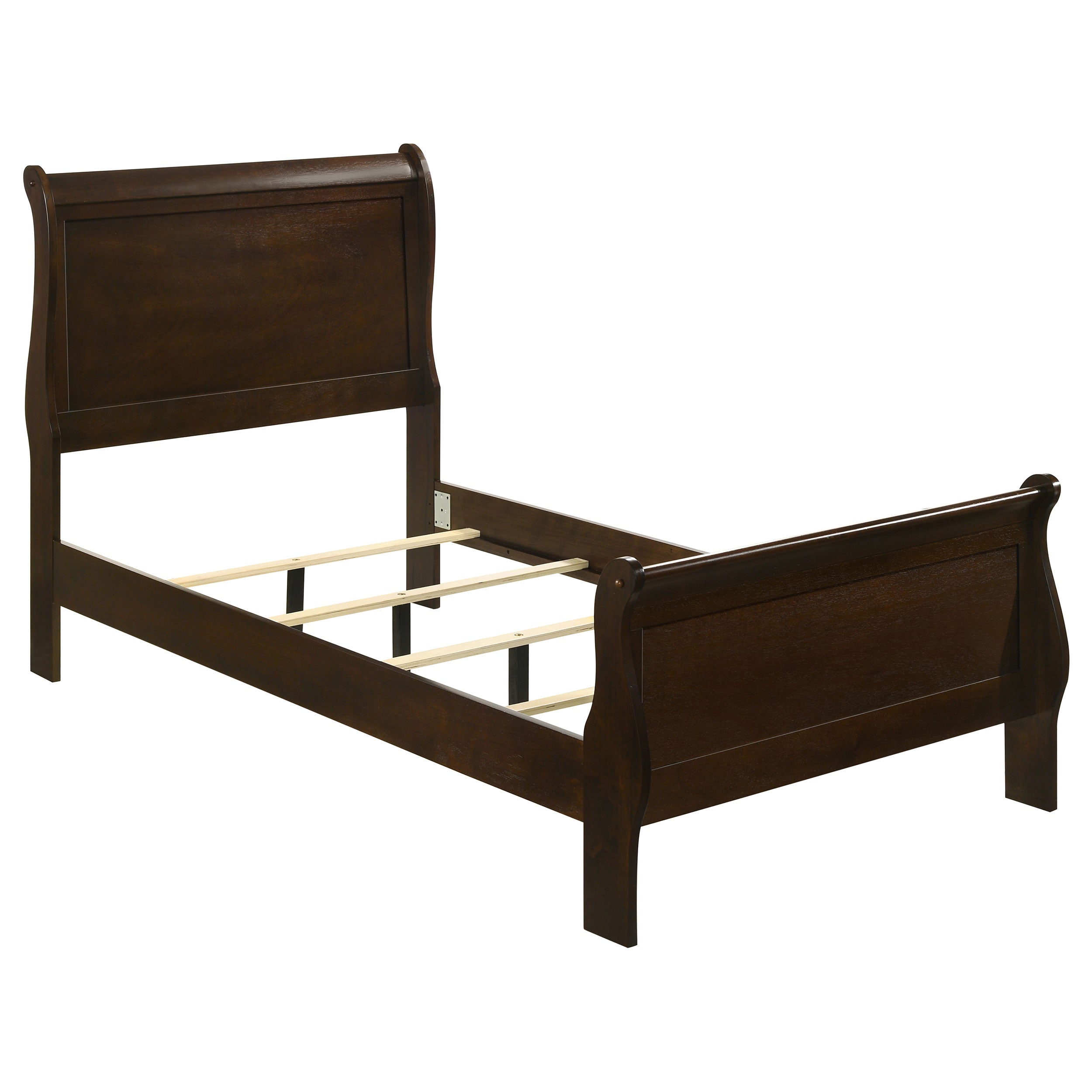 Louis Philippe 47-inch Sleigh Panel Bed White