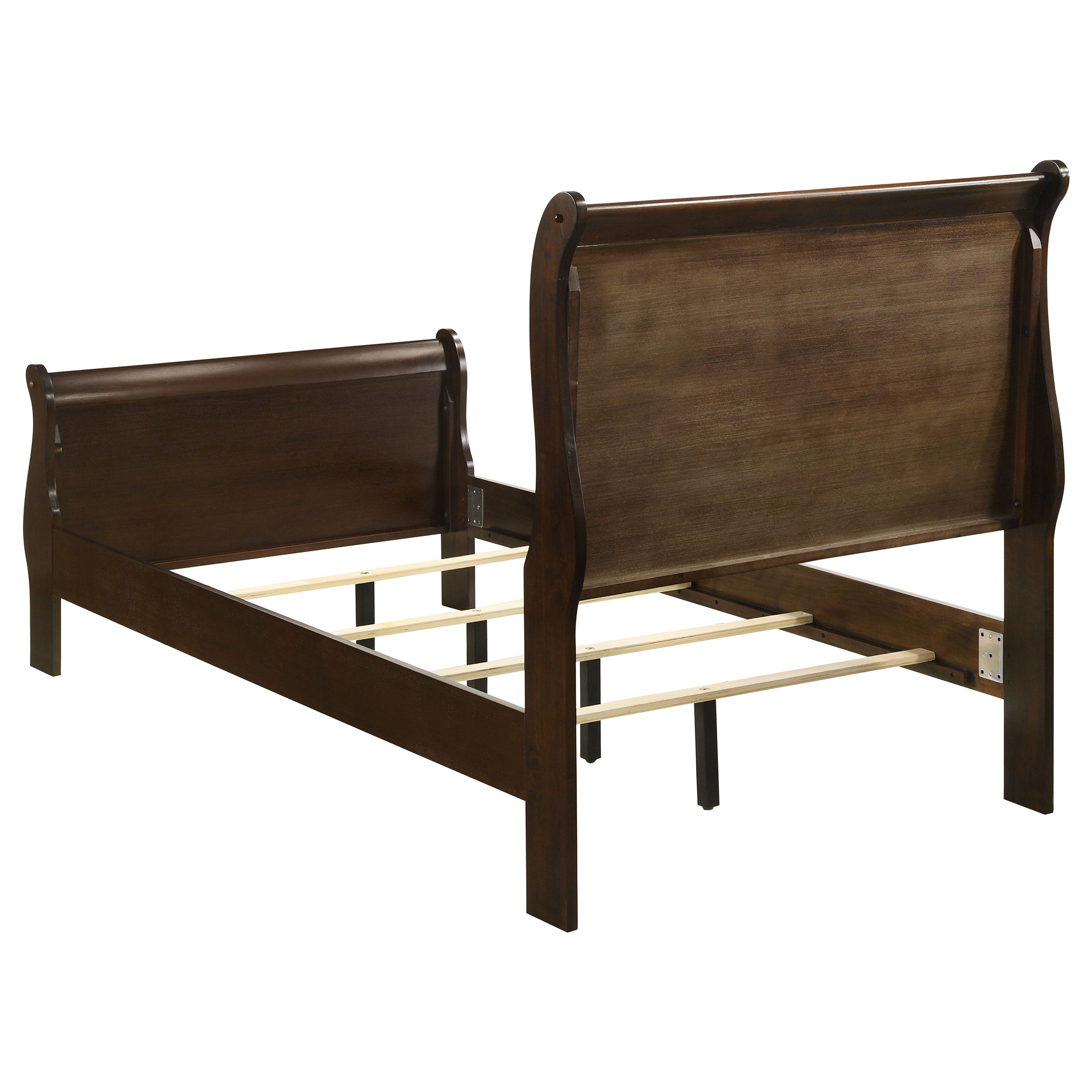 Louis Philippe 47-inch Sleigh Panel Bed White
