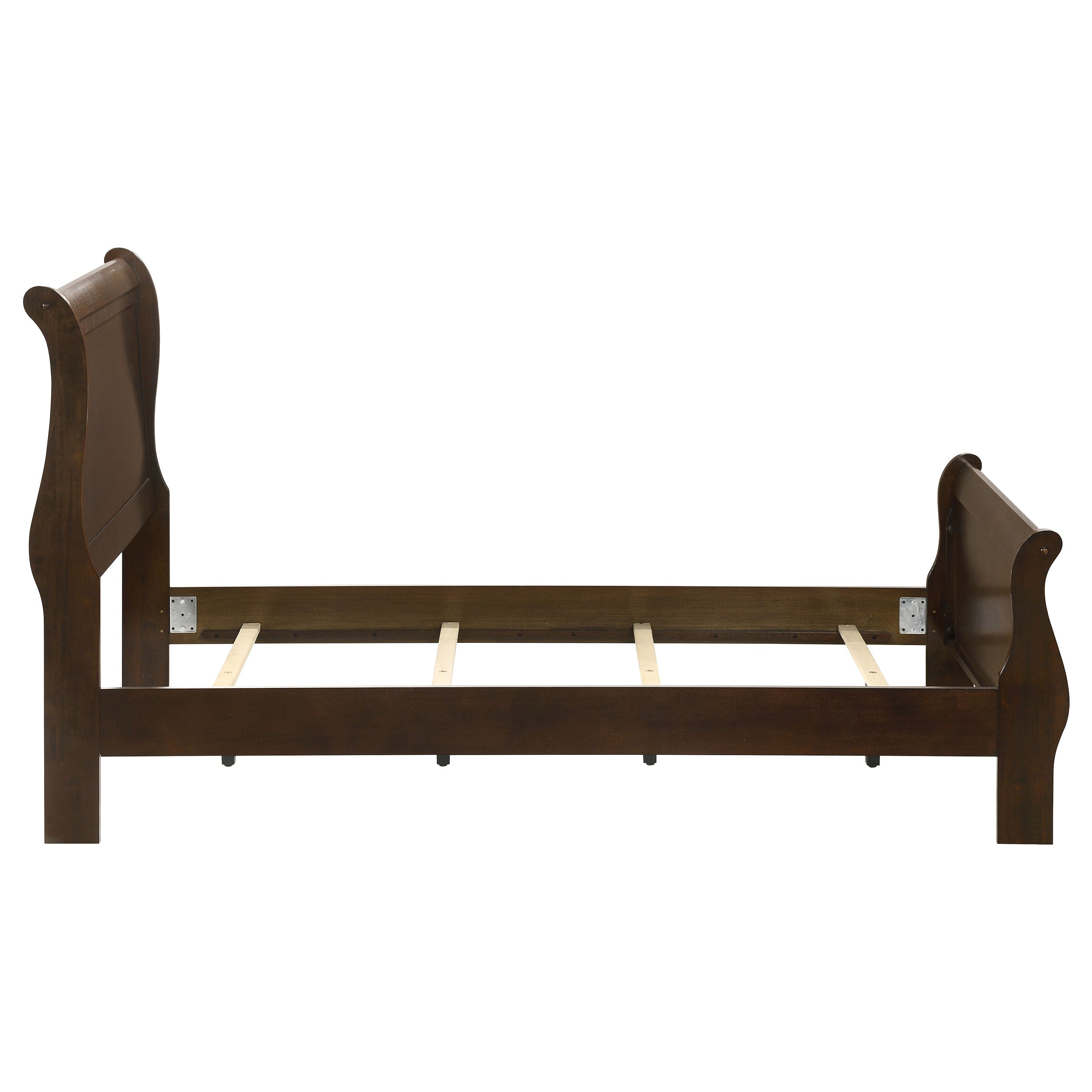 Louis Philippe 47-inch Sleigh Panel Bed White