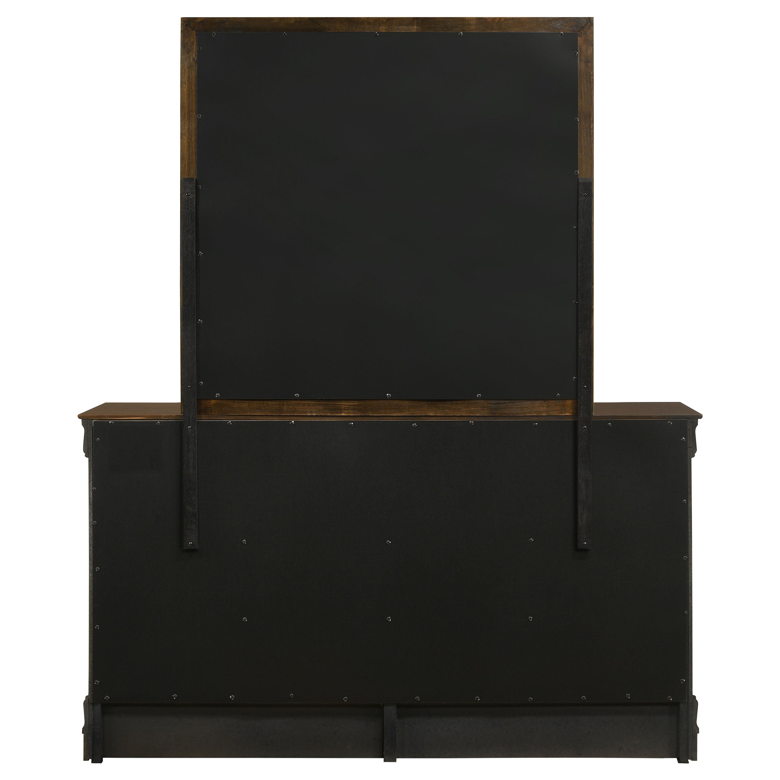 Louis Philippe 6-drawer Dresser and Mirror White