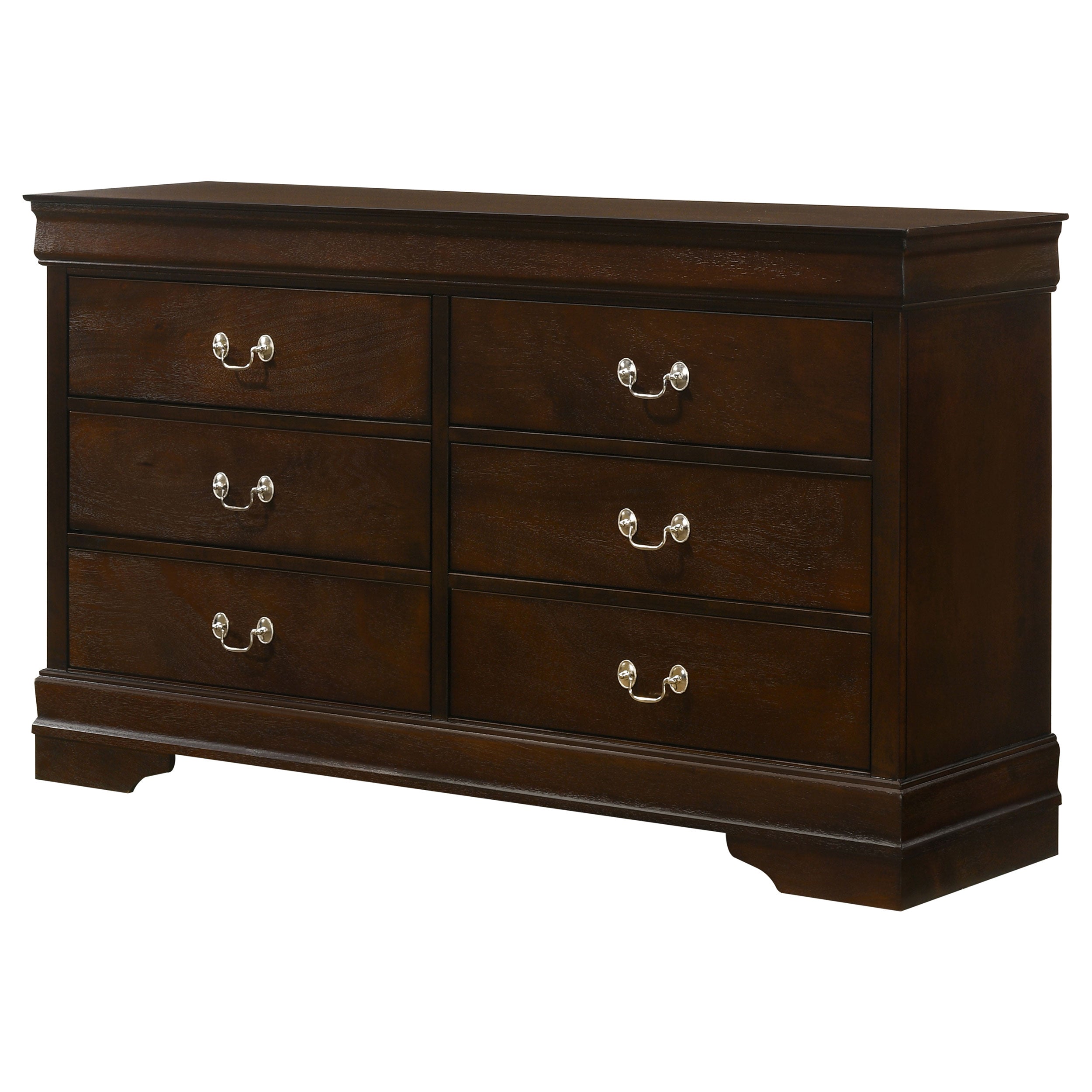 Louis Philippe 6-drawer Dresser and Mirror White