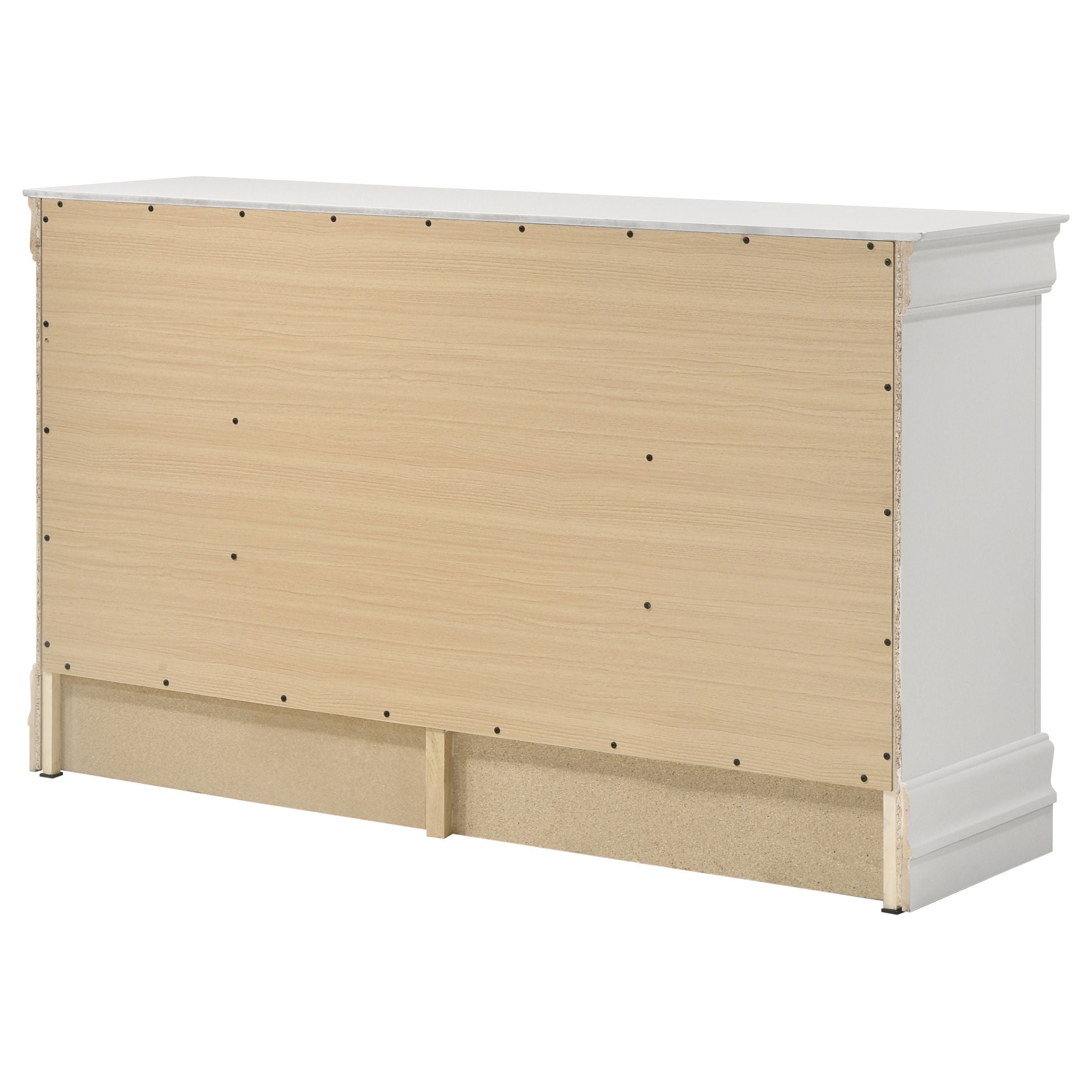 Louis Philippe 6-drawer Dresser and Mirror White