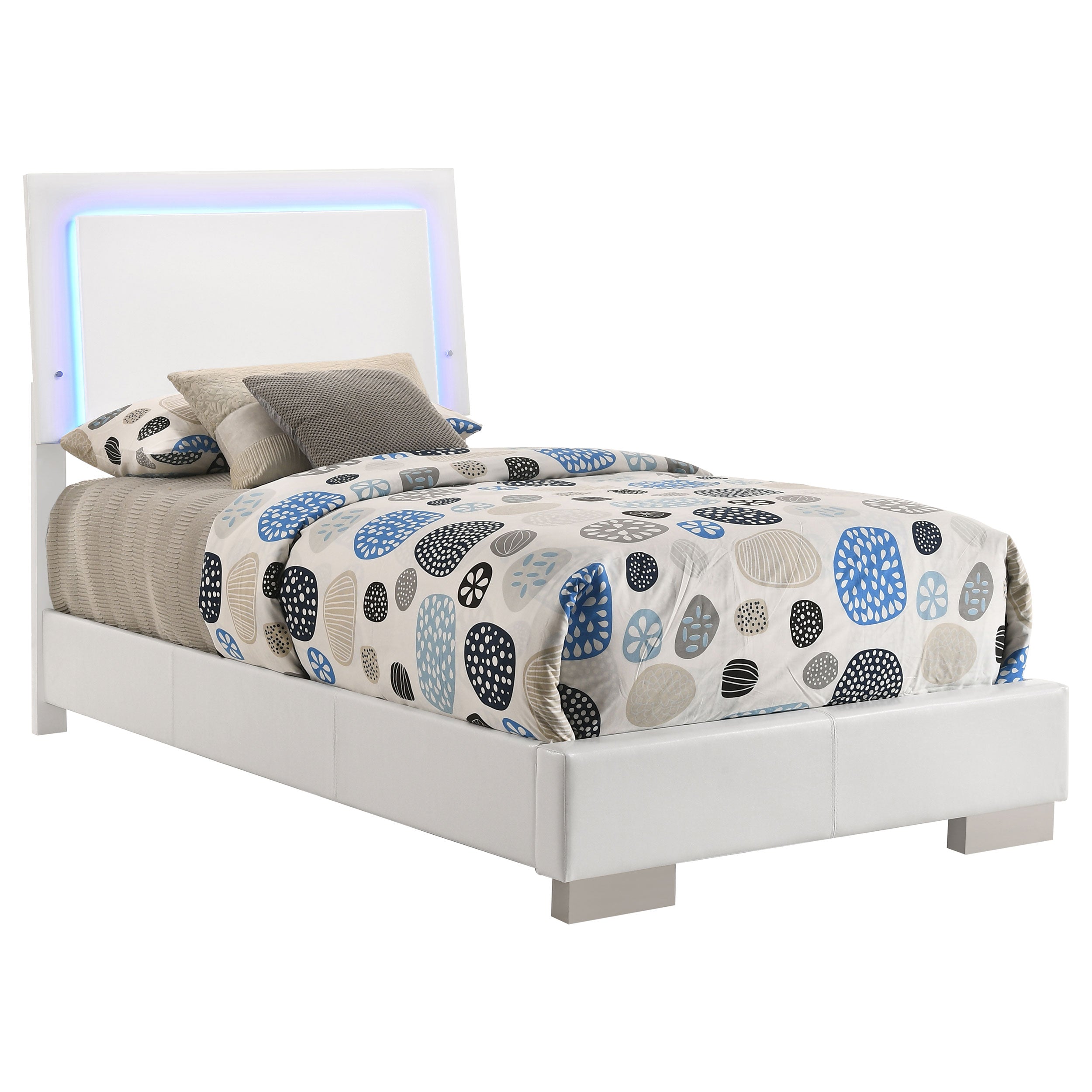 Felicity Wood Panel Bed White High Gloss
