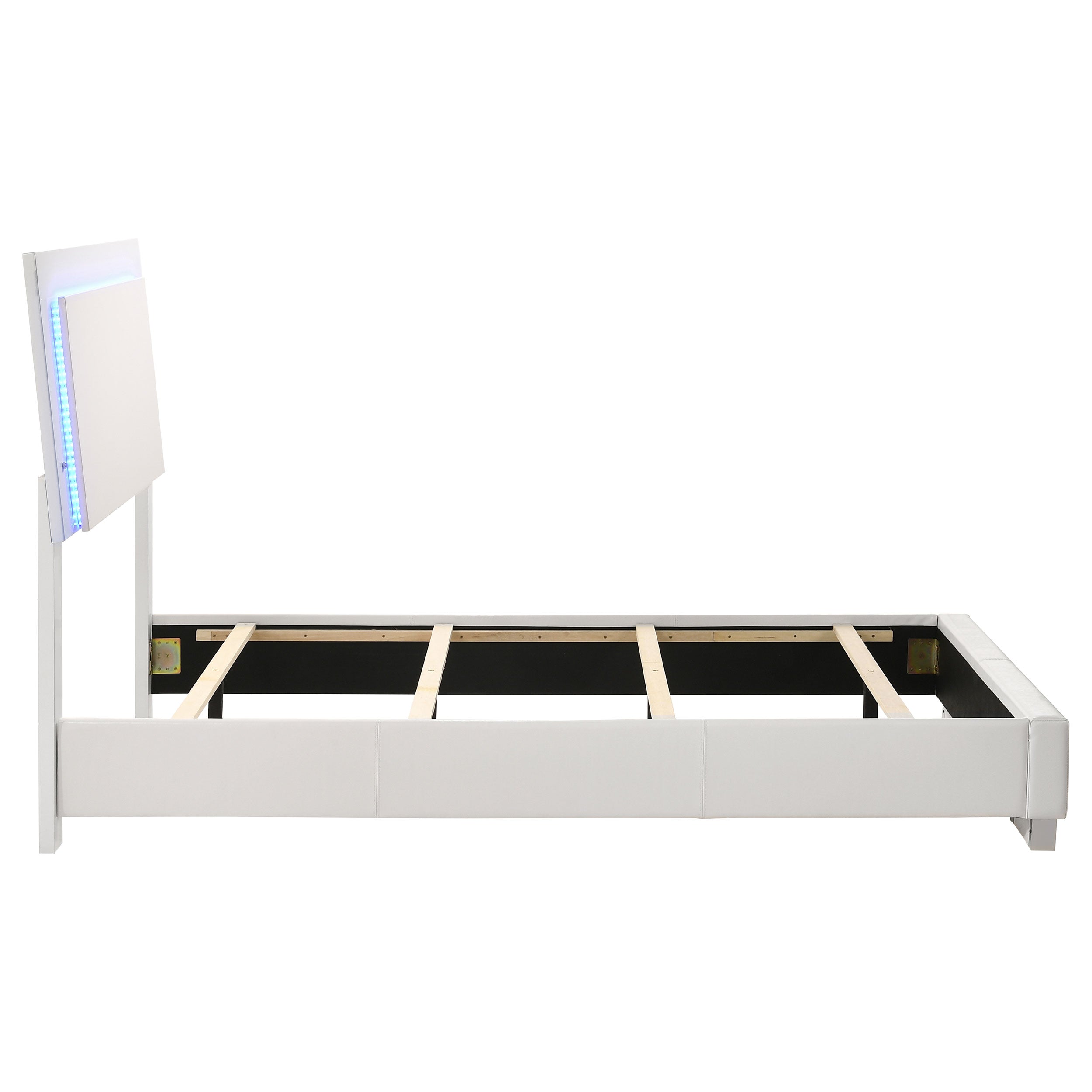 Felicity Wood Panel Bed White High Gloss
