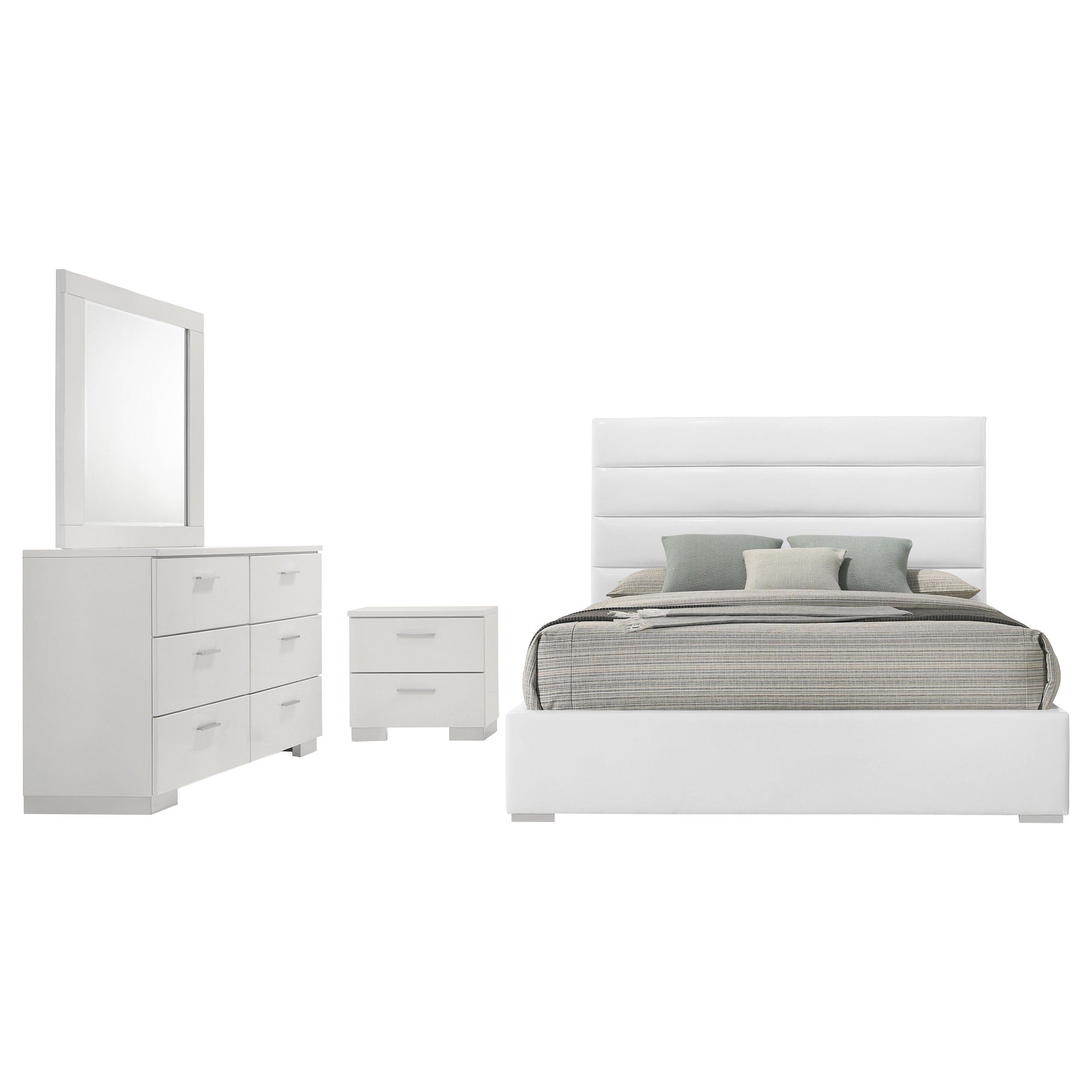 Felicity California King Bedroom Set White Gloss