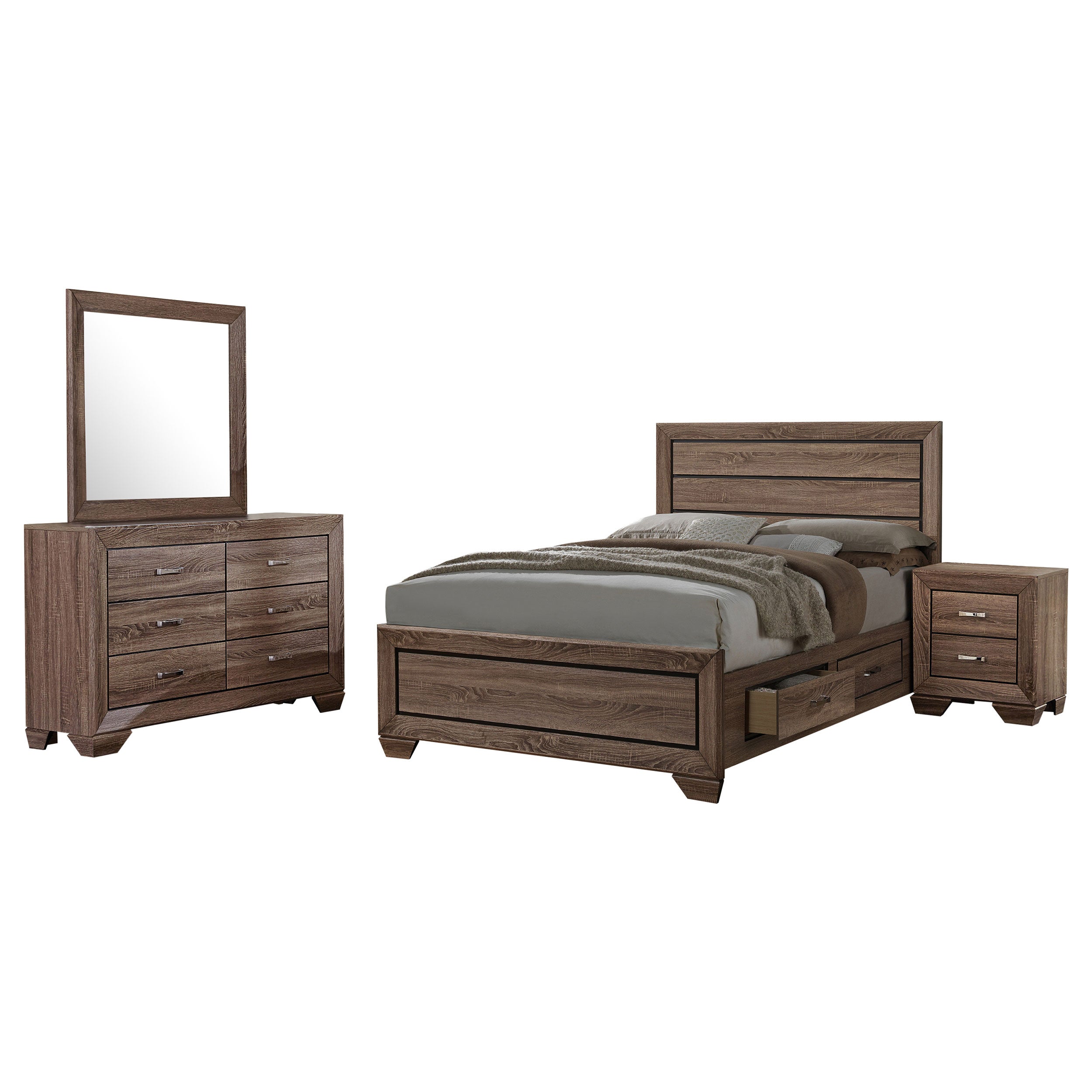 Kauffman  California King Bedroom Set Dark Cocoa