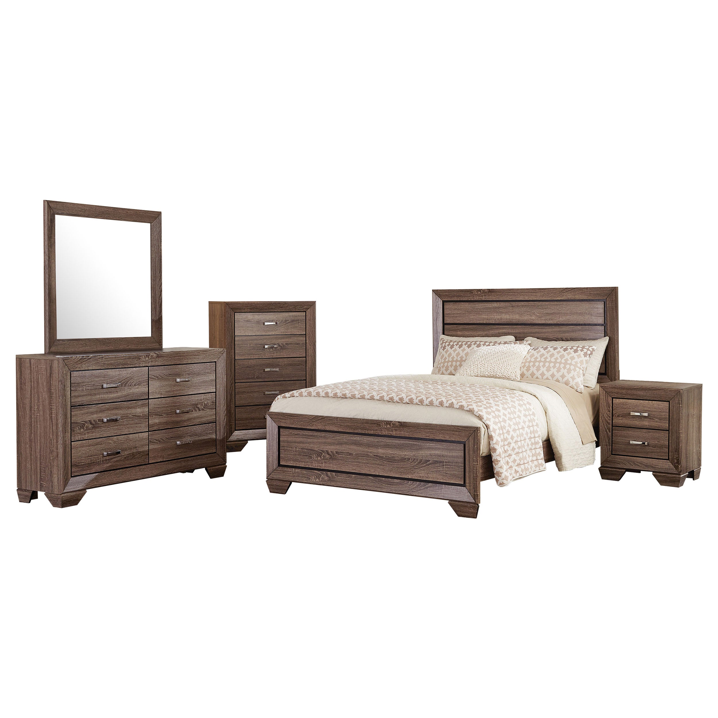 Kauffman  California King Bedroom Set Dark Cocoa