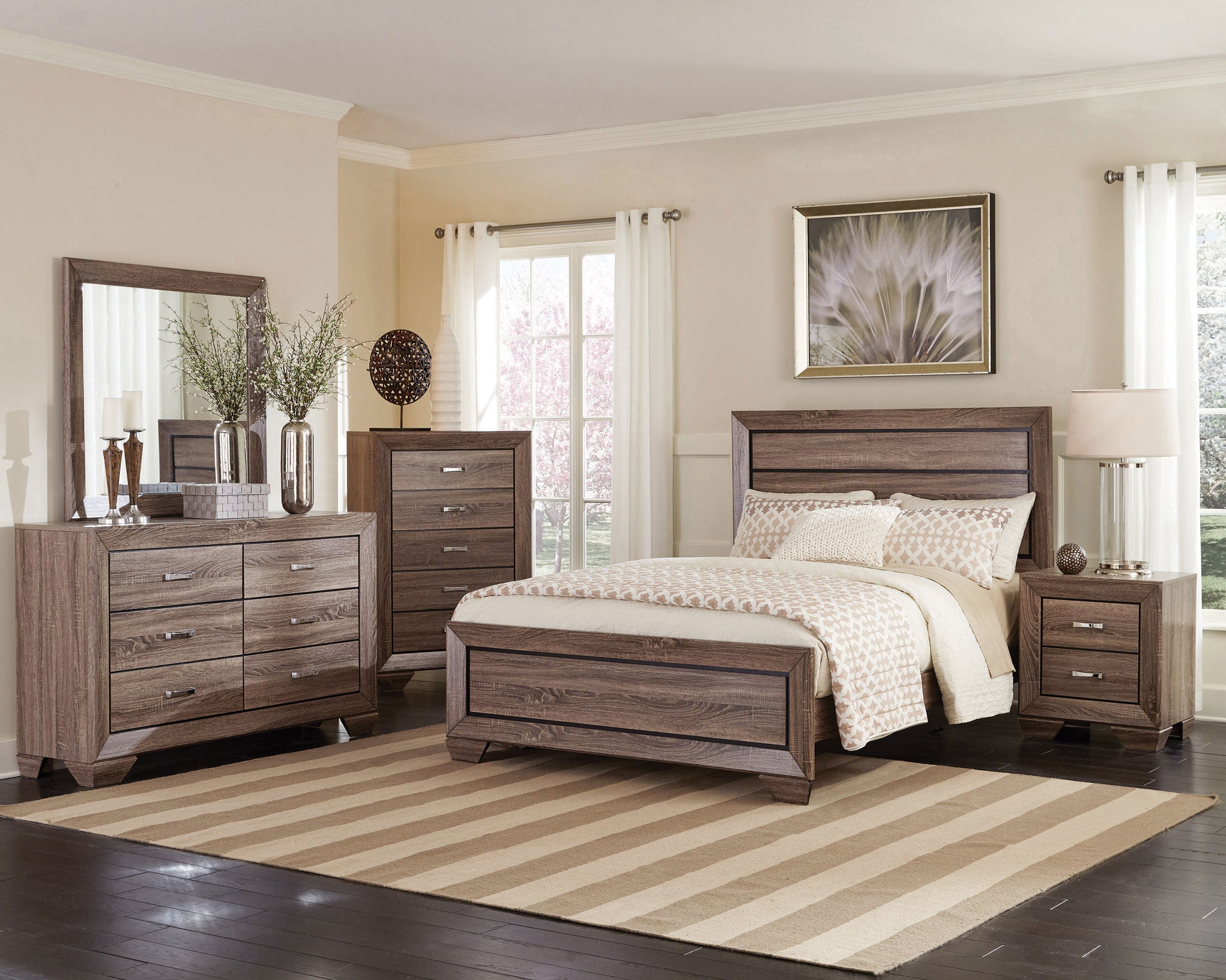 Kauffman  California King Bedroom Set Dark Cocoa