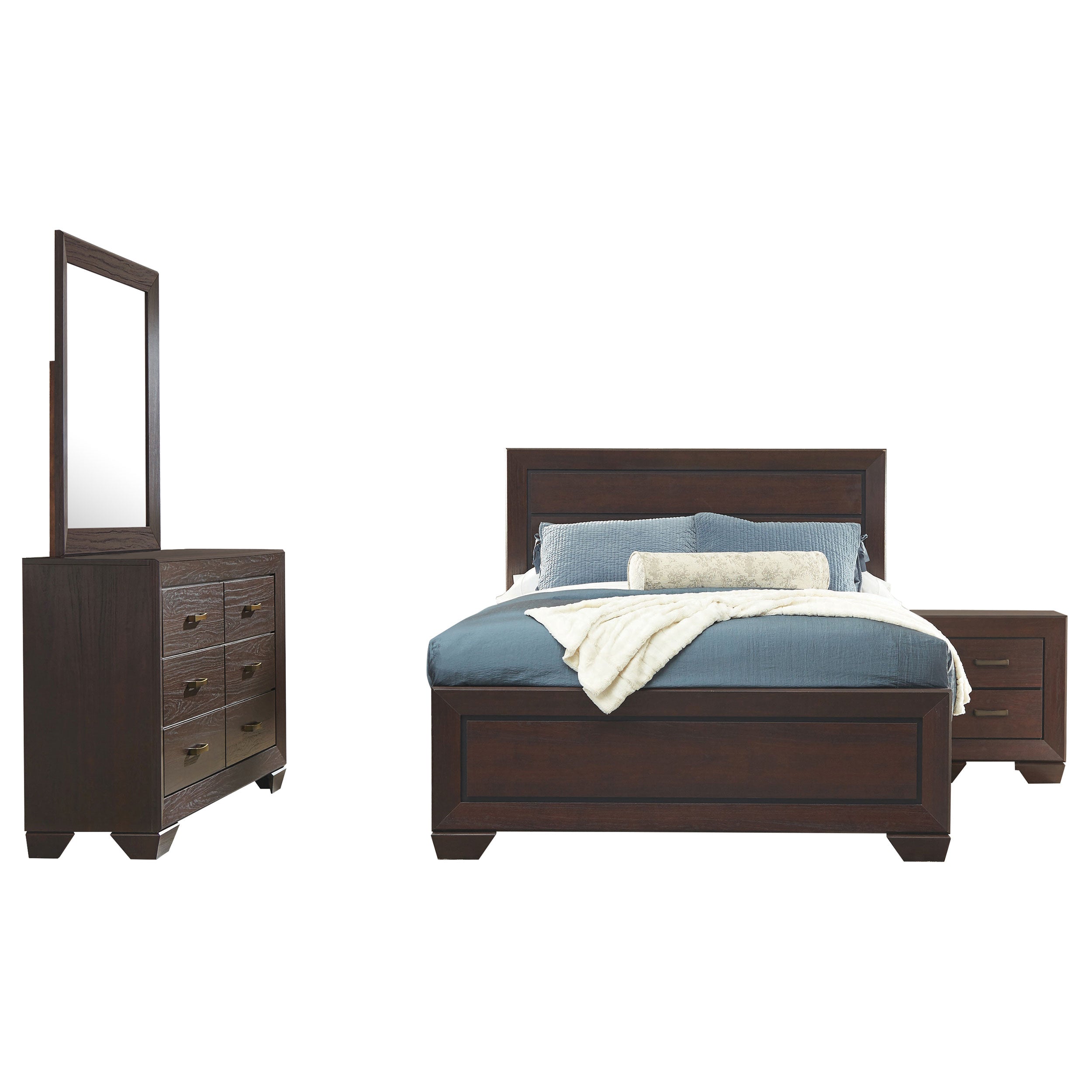 Kauffman  California King Bedroom Set Dark Cocoa