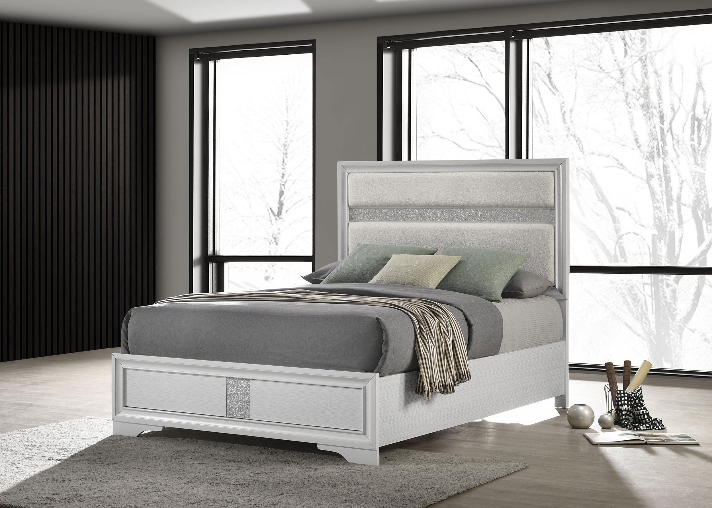 Miranda 51-inch Wood California King Storage Panel Bed Black