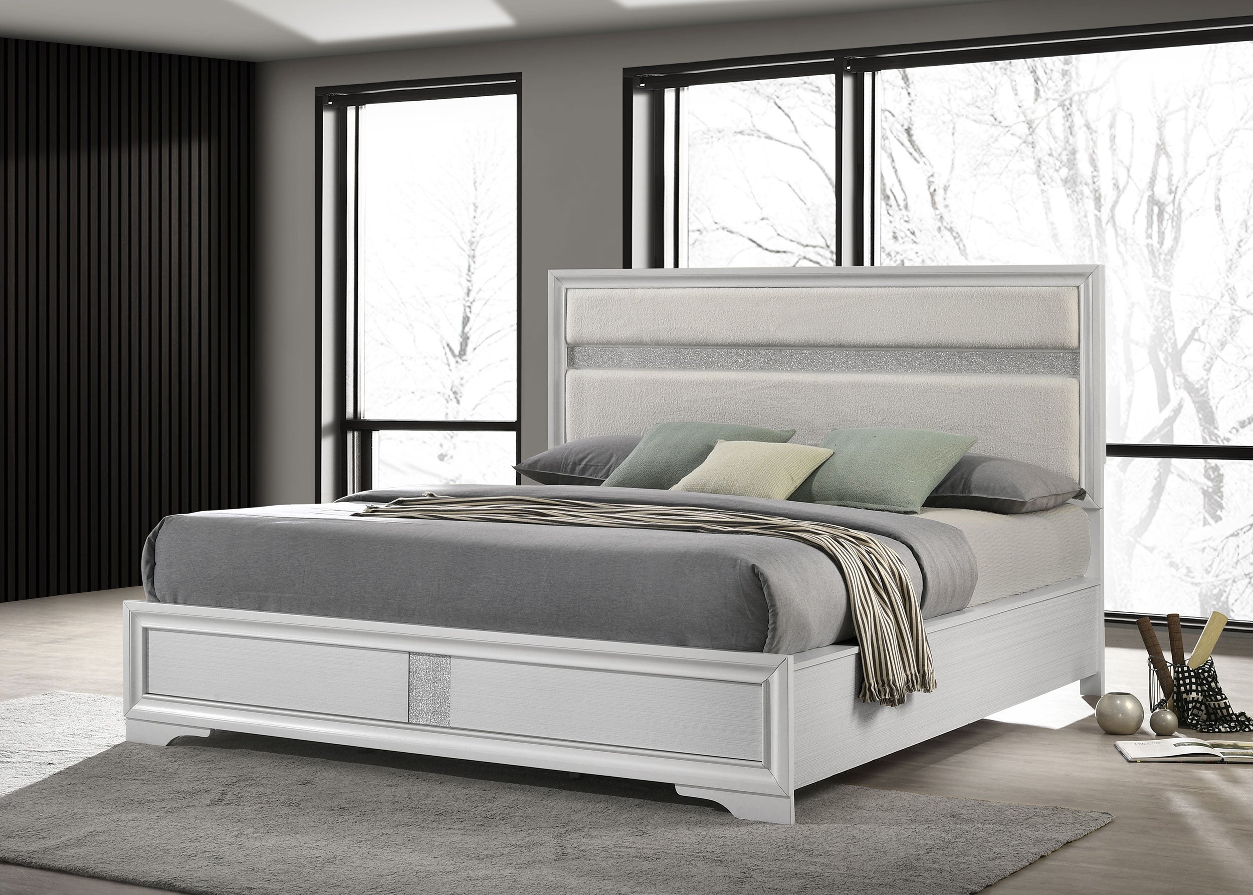 Miranda 51-inch Wood California King Storage Panel Bed Black