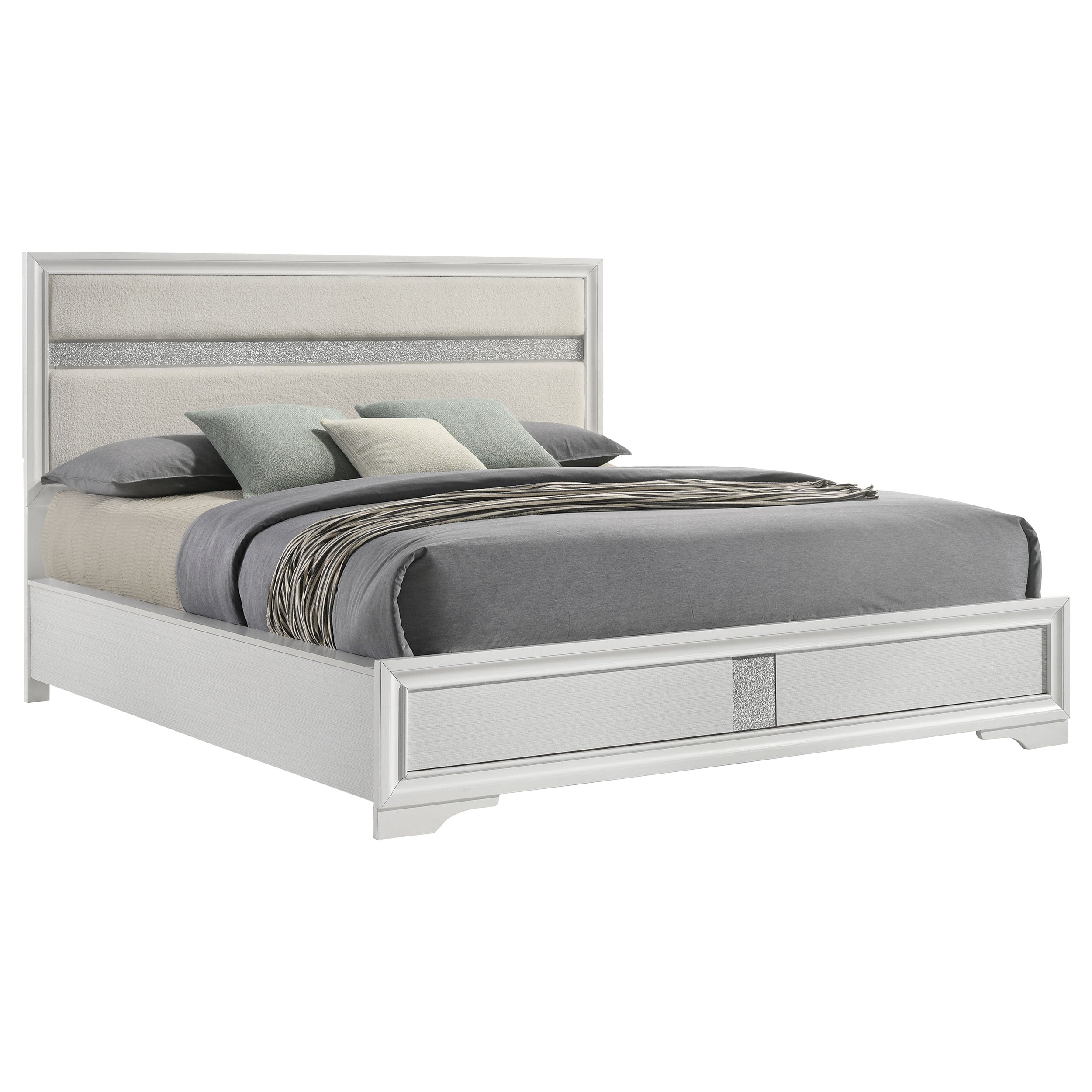 Miranda 51-inch Wood California King Storage Panel Bed Black