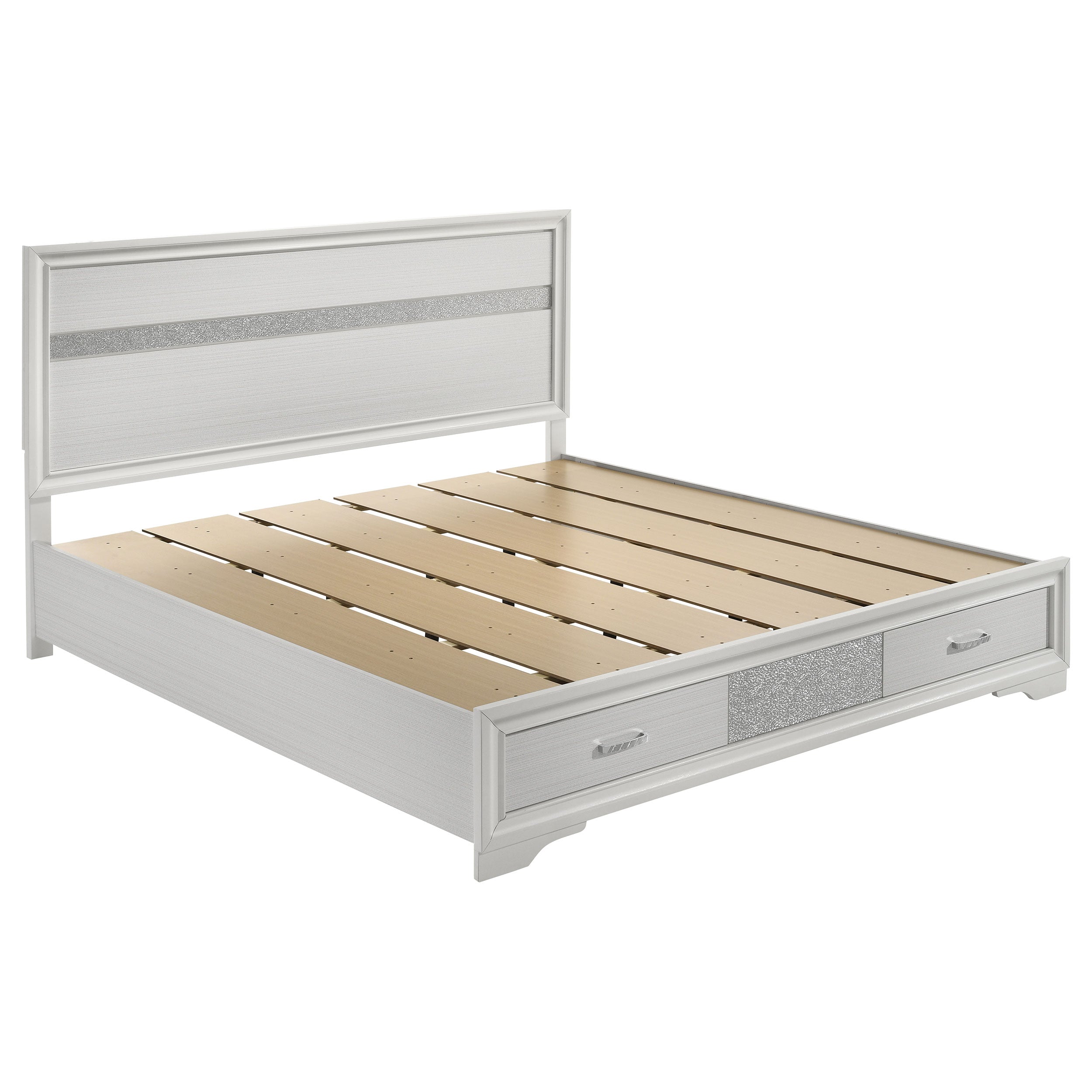 Miranda 51-inch Wood California King Storage Panel Bed Black