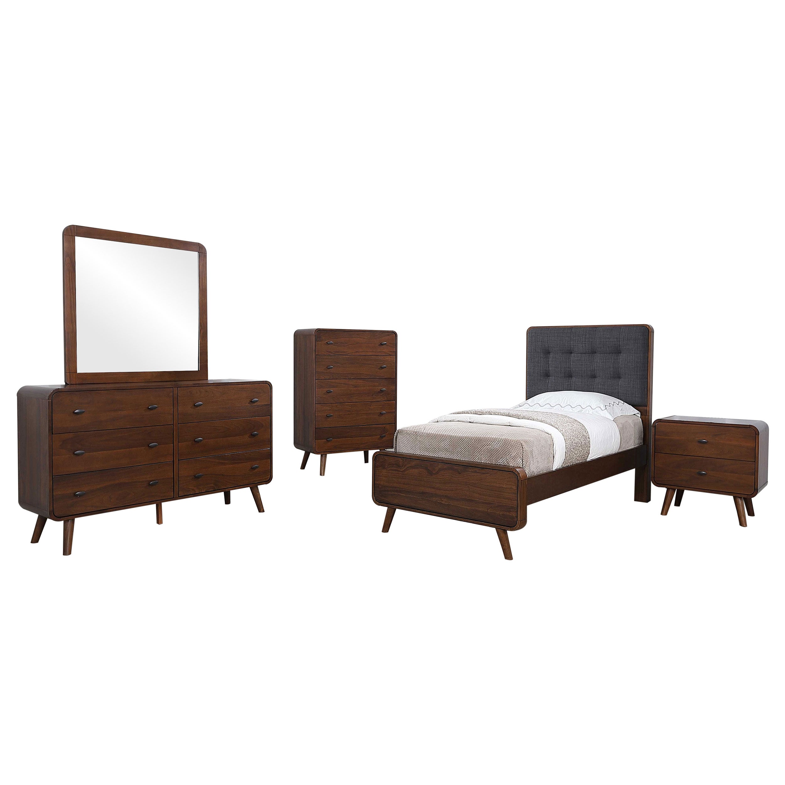 Robyn  California King Bedroom Set Dark Walnut