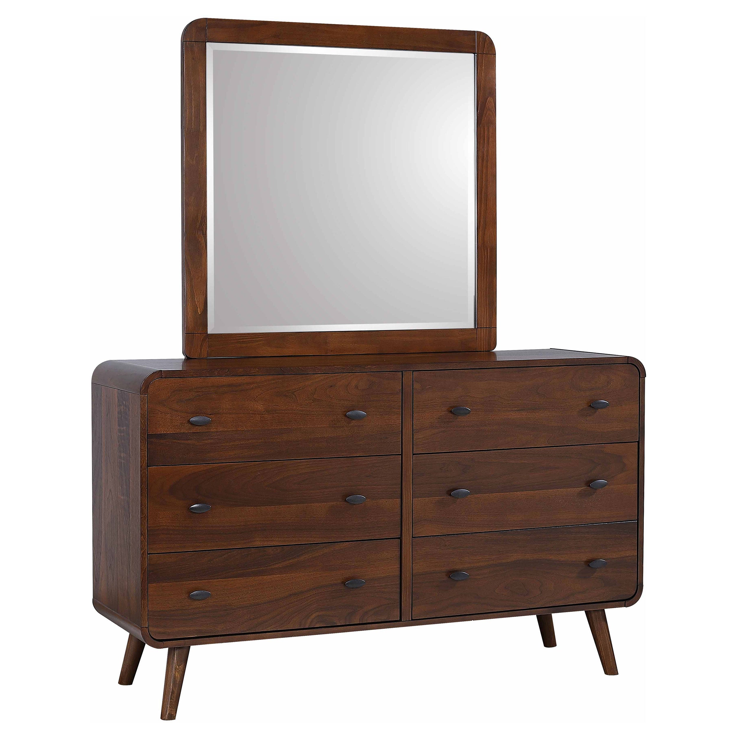Robyn 6-drawer Bedroom Dresser and Mirror Light Ash