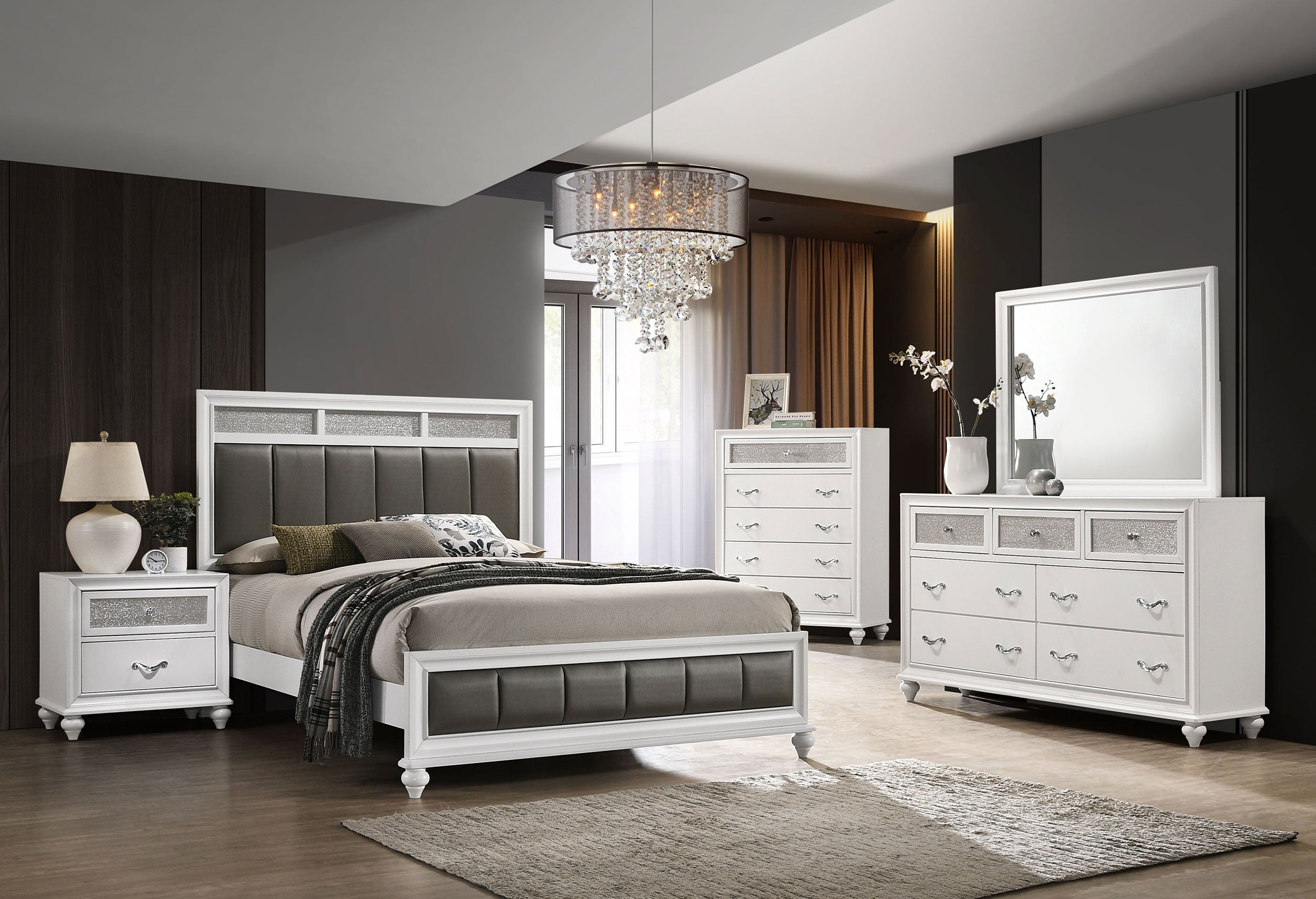 Barzini  California King Bedroom Set Black