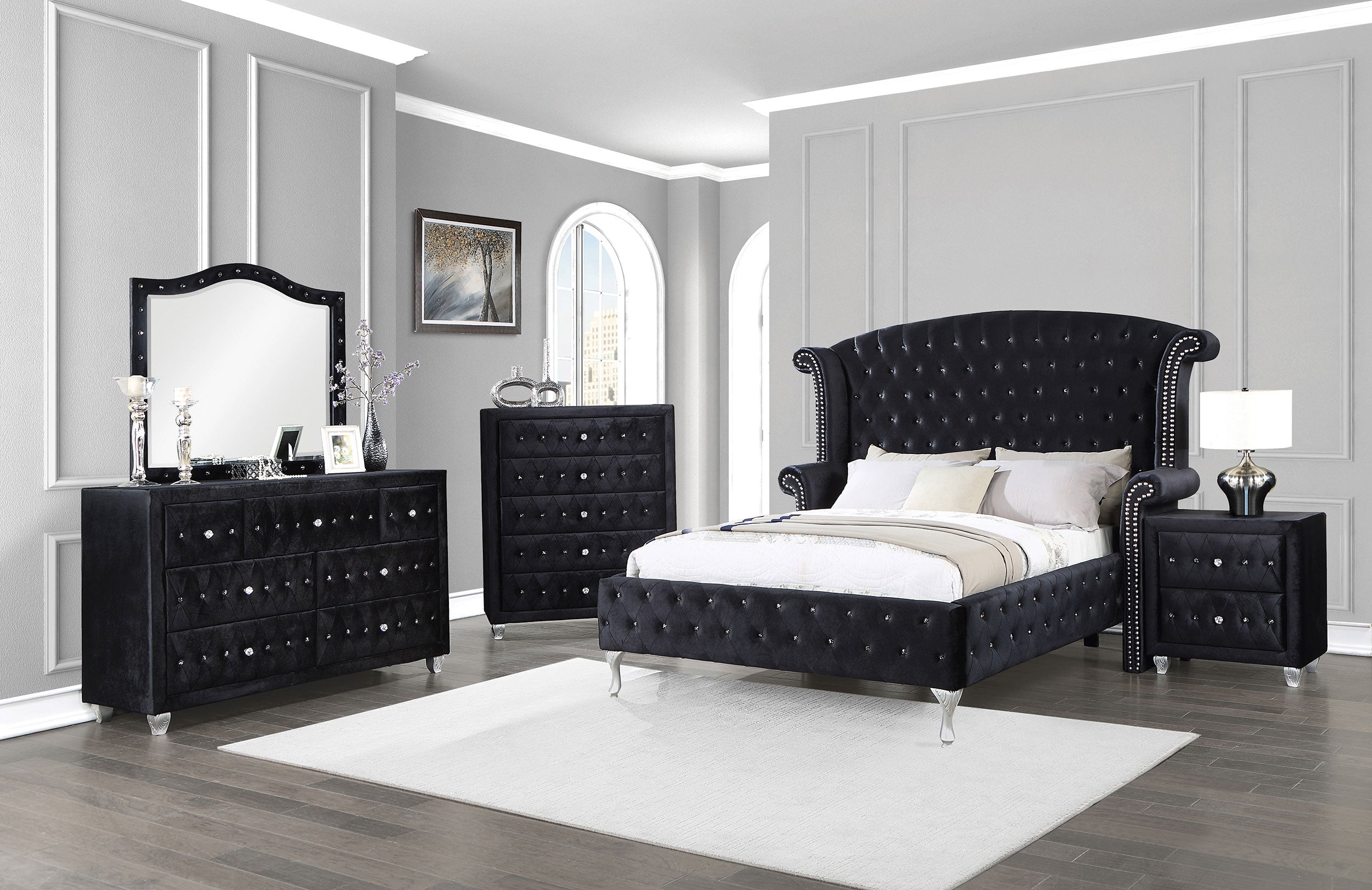 Deanna  California King Bedroom Set Black