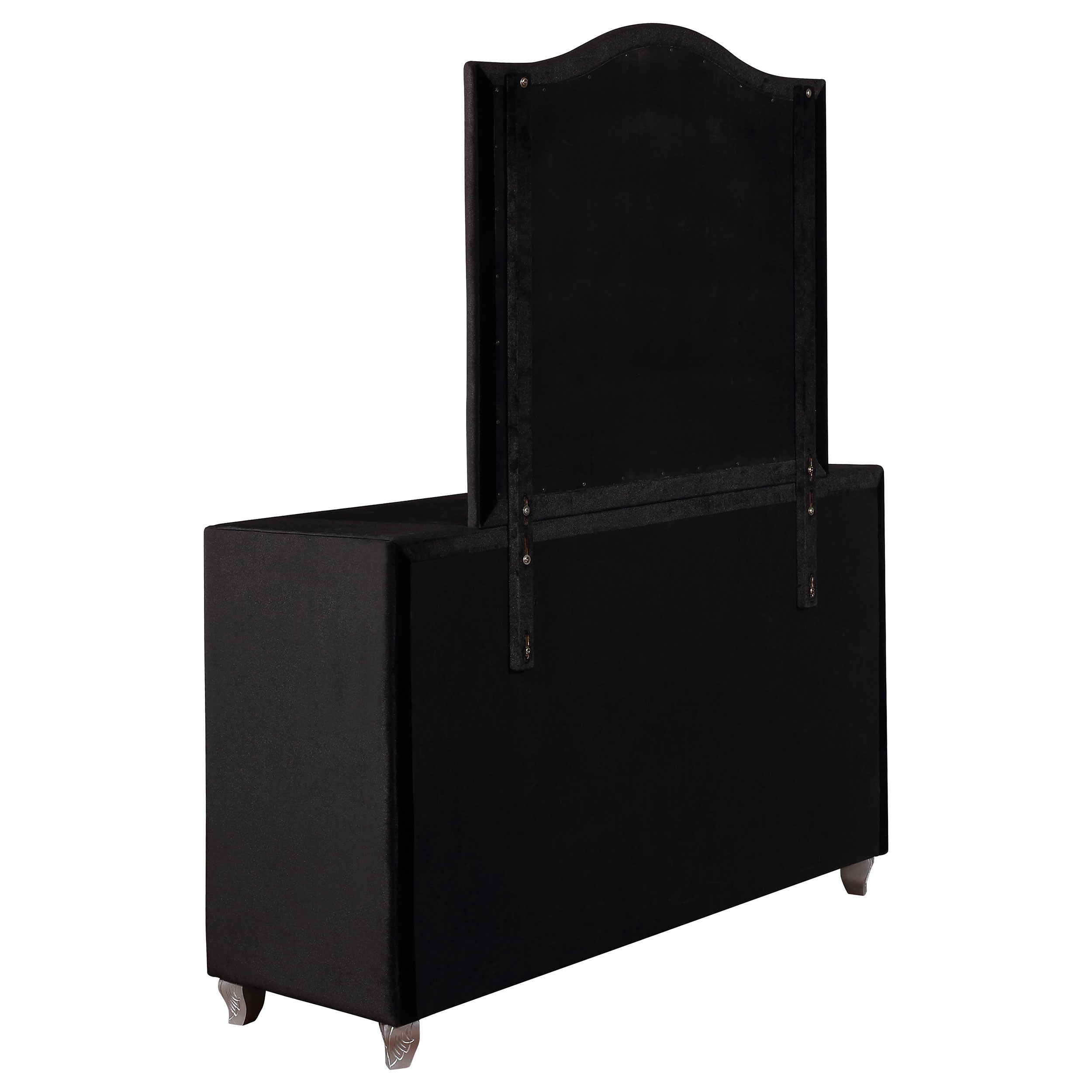 Deanna 7-drawer Upholstered Dresser Black