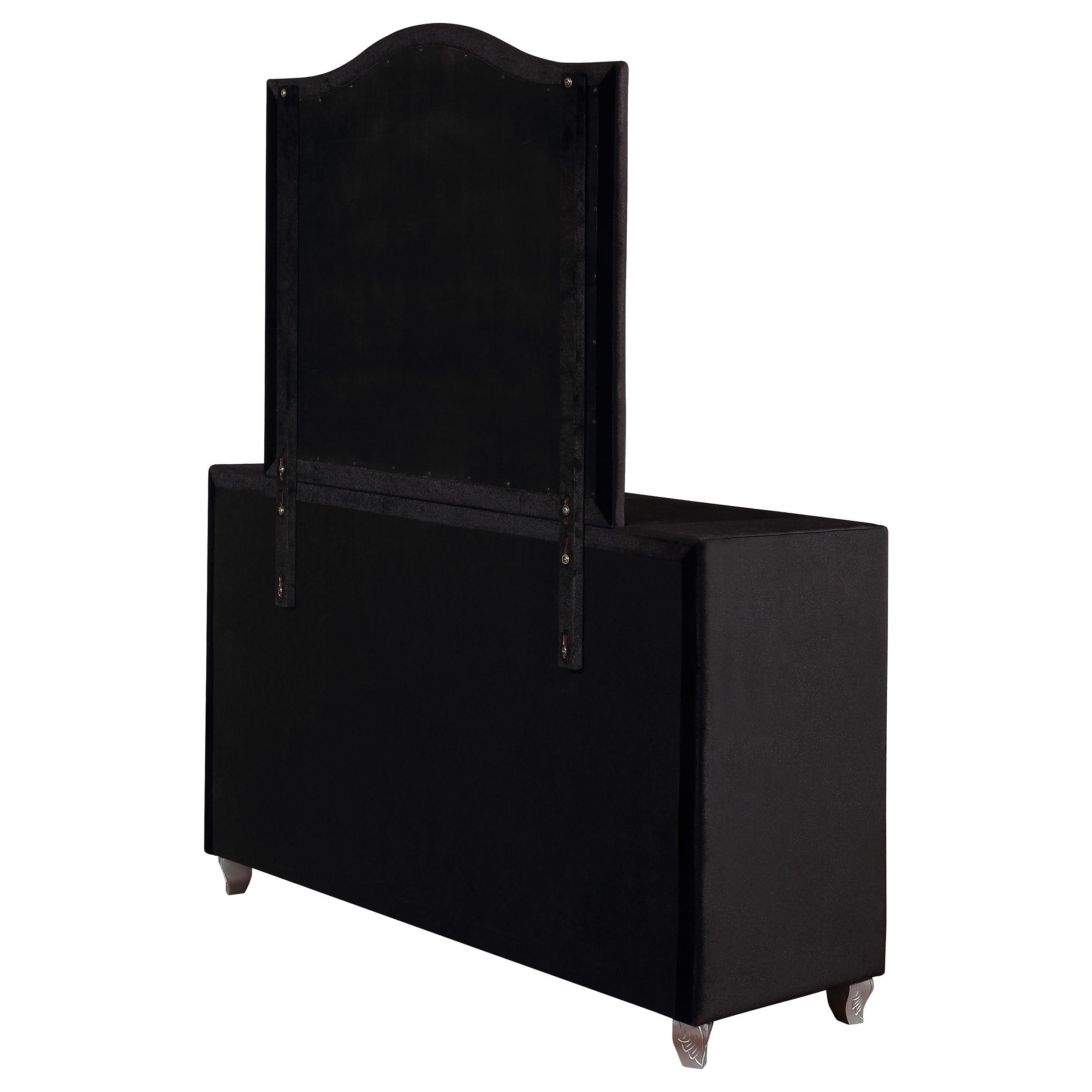 Deanna 7-drawer Upholstered Dresser Black