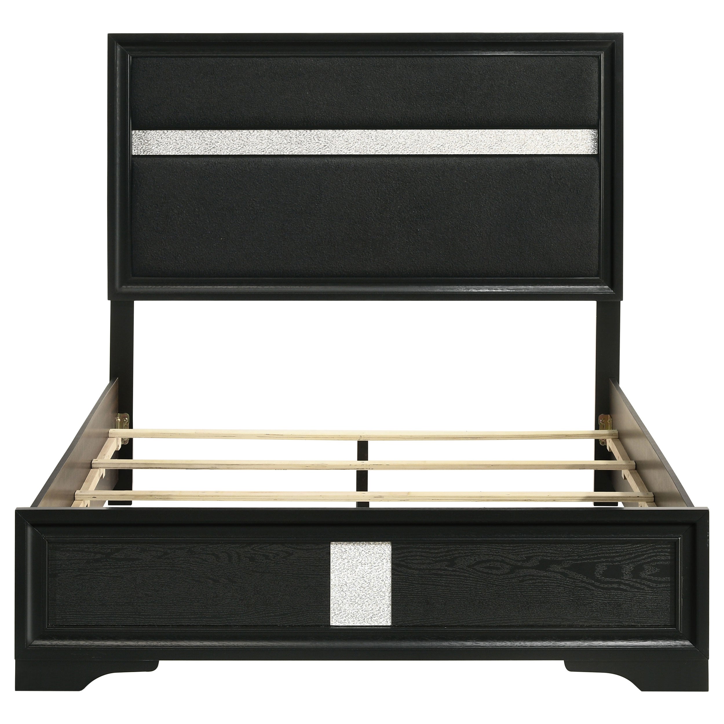Miranda 51-inch Wood California King Storage Panel Bed Black