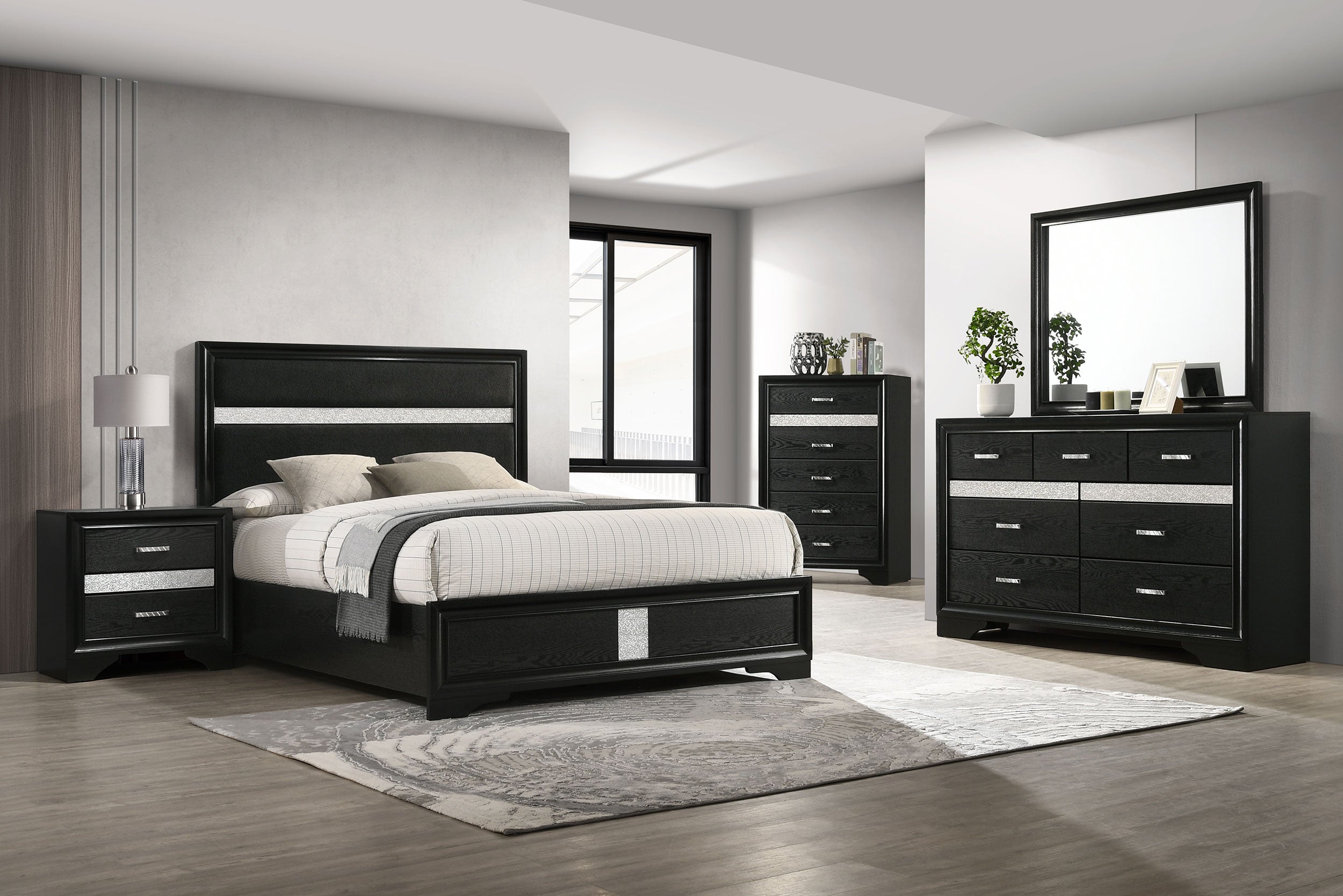 Miranda California King Bedroom Set Black
