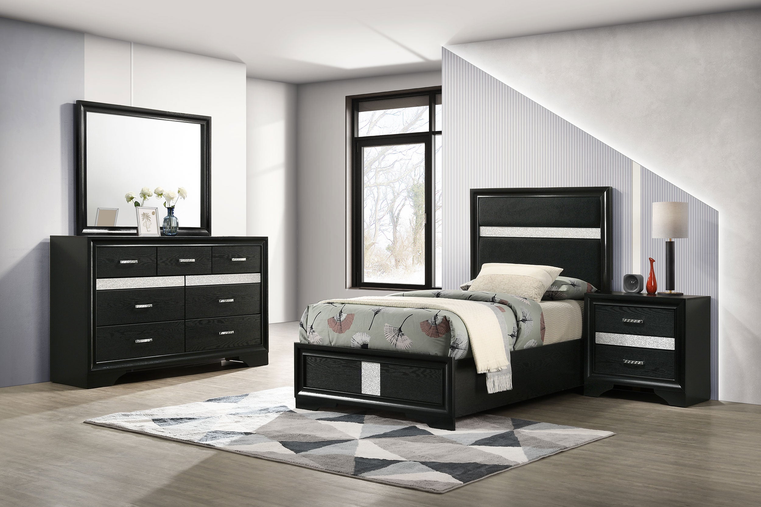 Miranda California King Bedroom Set Black