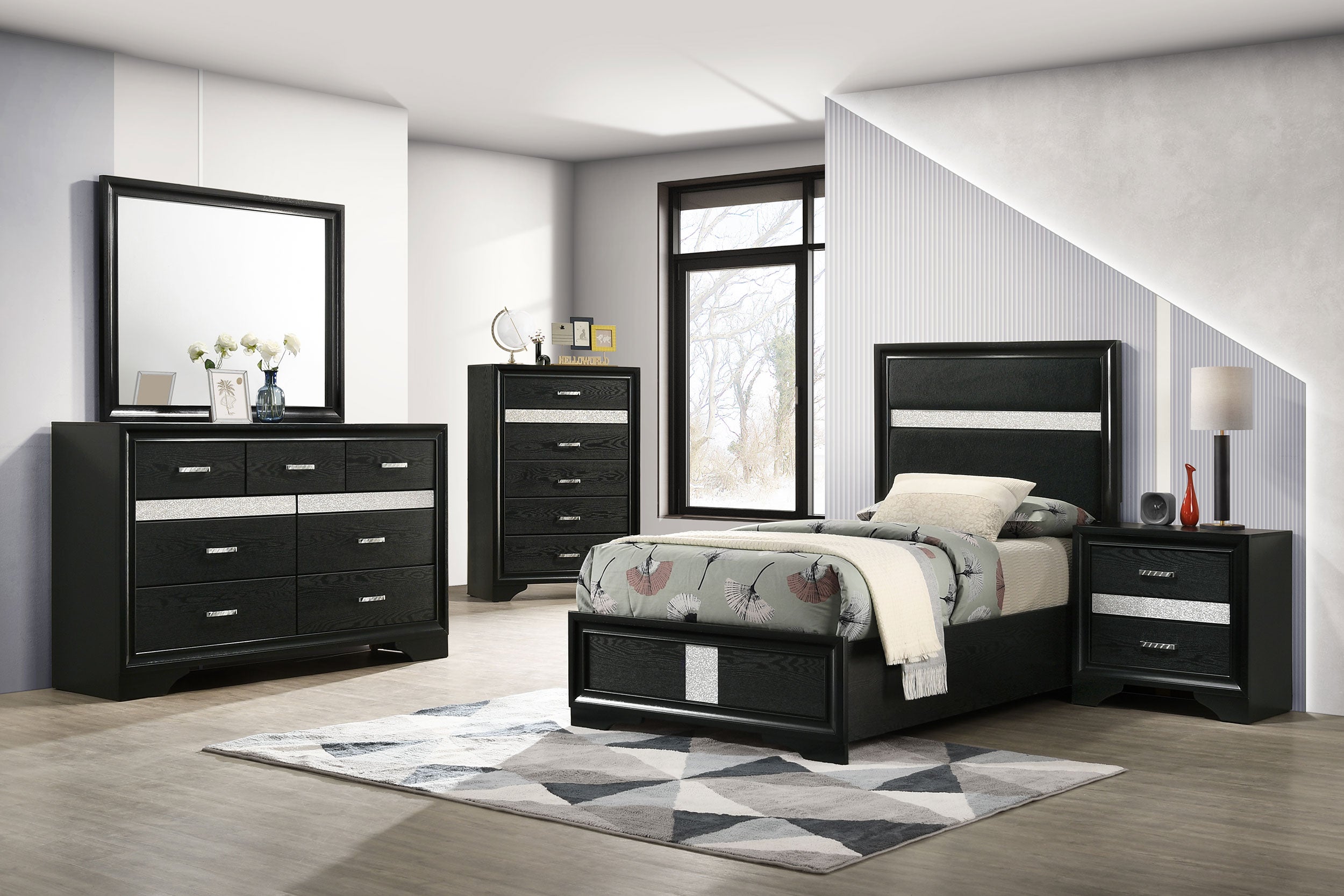 Miranda California King Bedroom Set Black