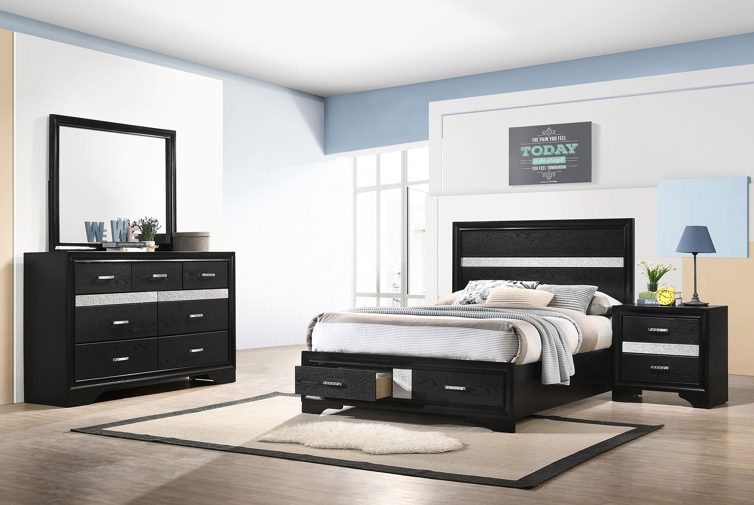 Miranda California King Bedroom Set Black