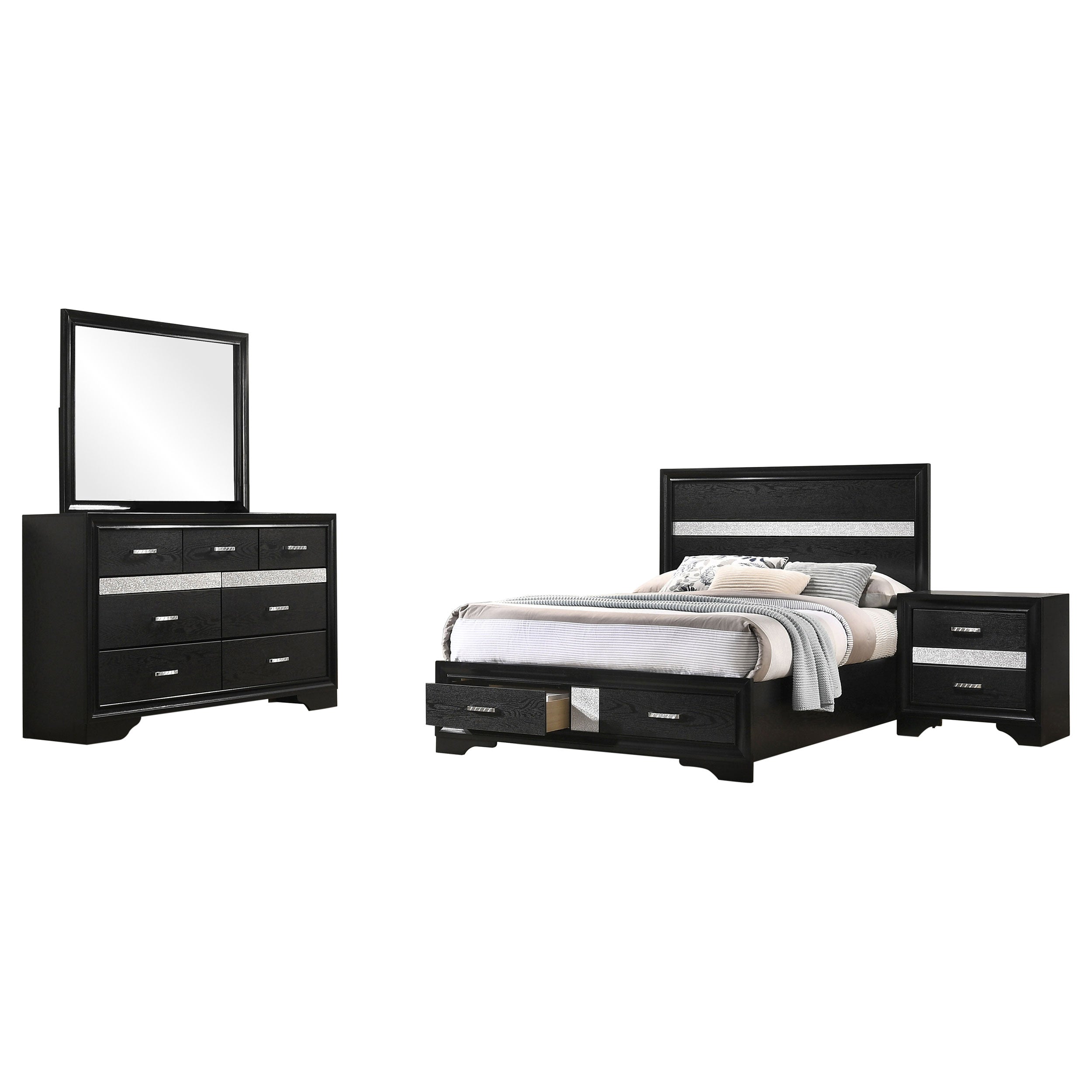 Miranda California King Bedroom Set Black