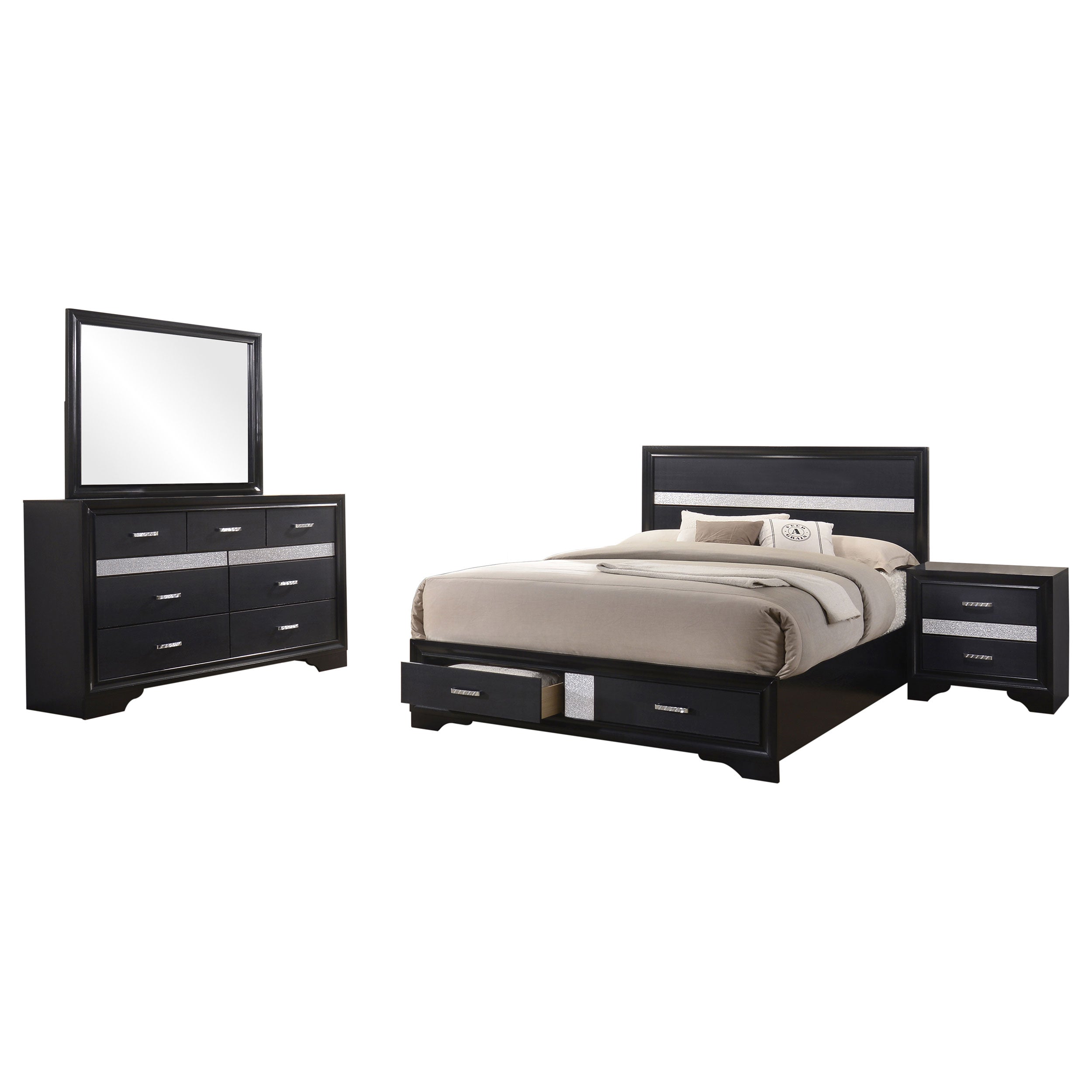 Miranda California King Bedroom Set Black