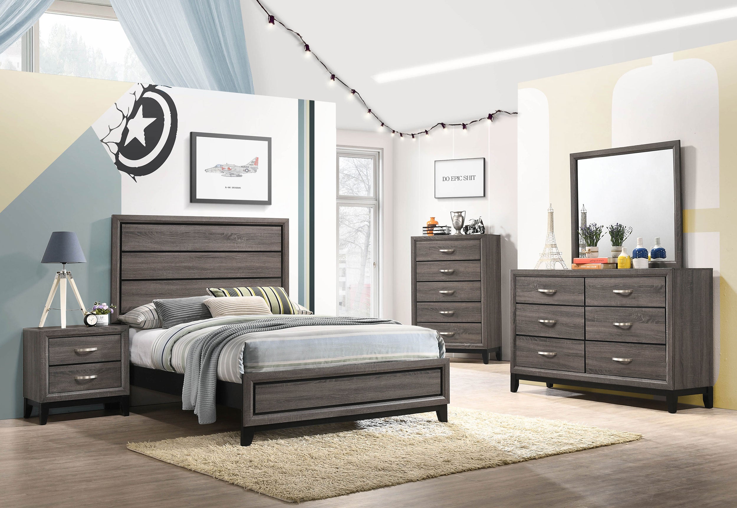 Watson  California King Bedroom Set Grey Oak