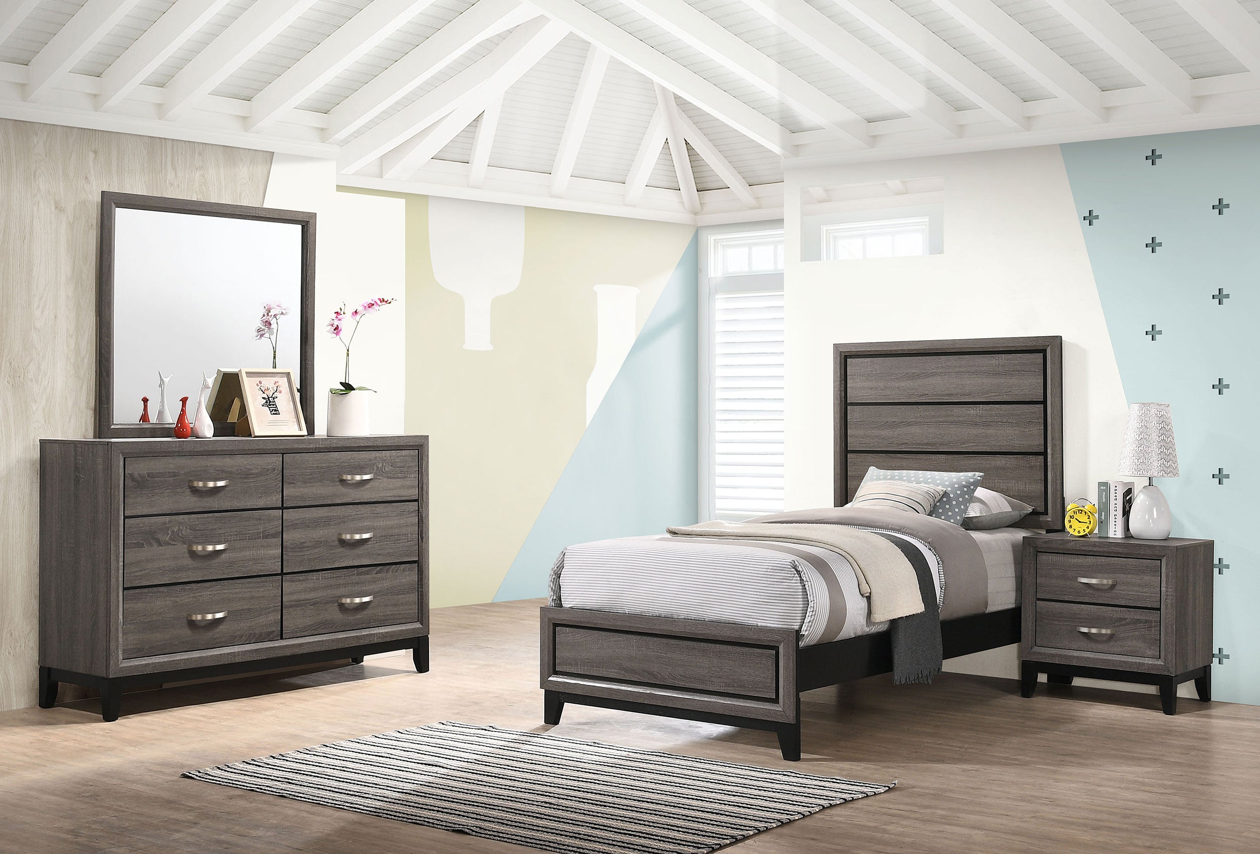 Watson  California King Bedroom Set Grey Oak