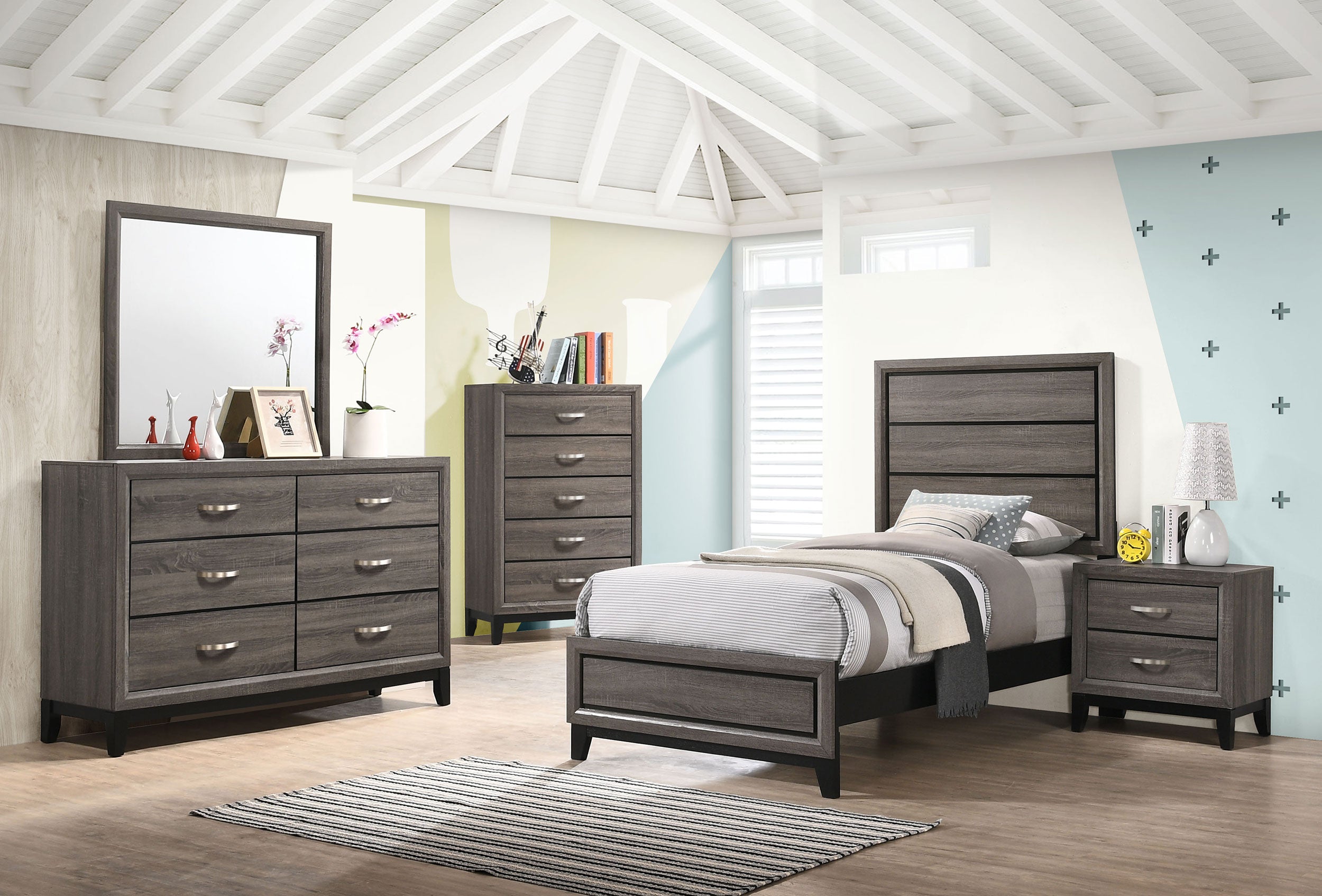 Watson  California King Bedroom Set Grey Oak
