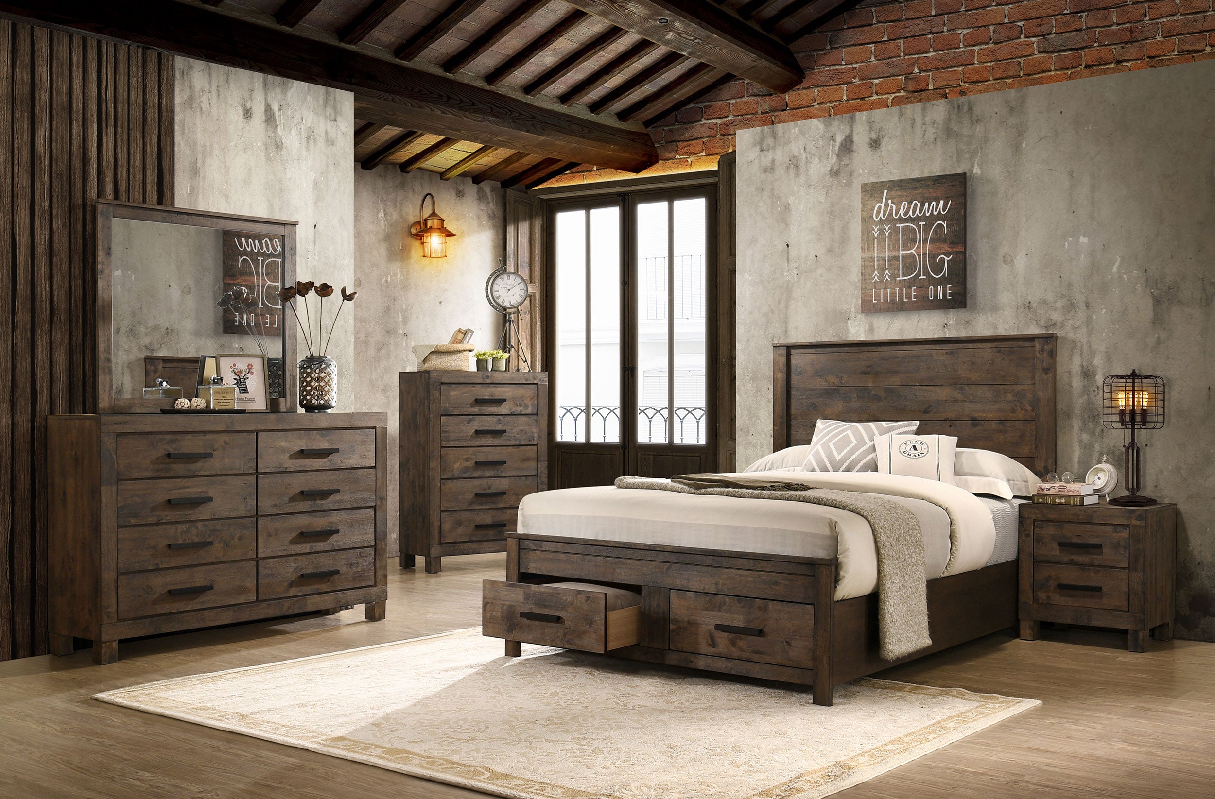 Woodmont  California King Bedroom Set Golden Brown