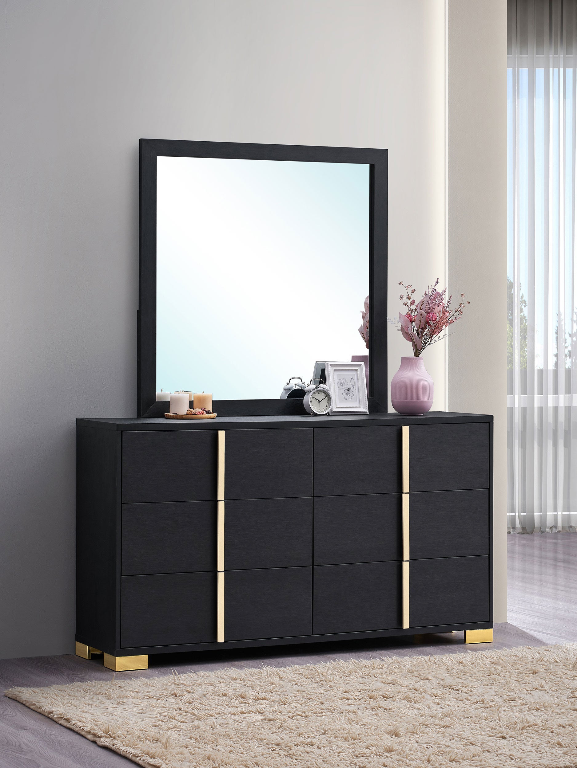 Marceline 6-drawer Dresser Black